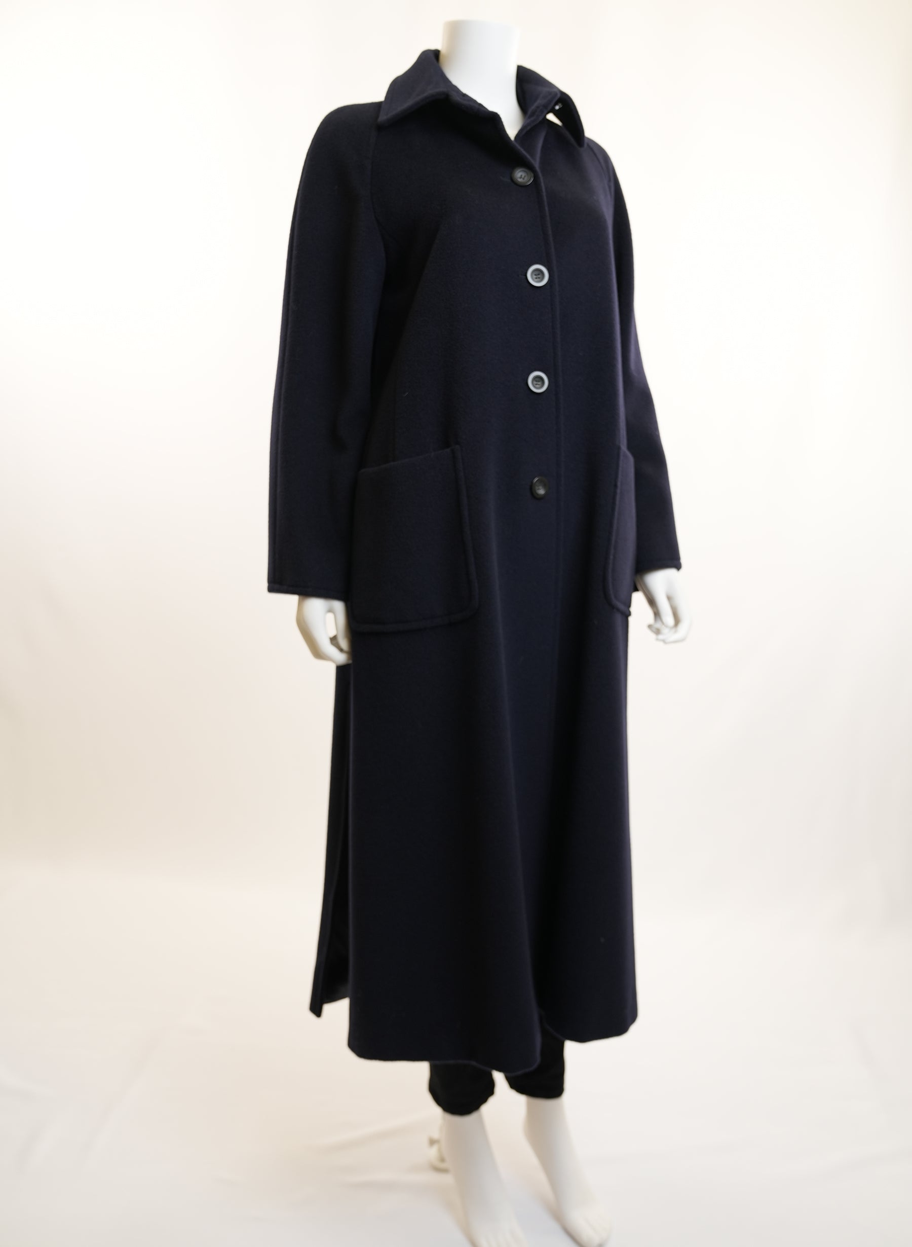 Max Mara Navy Oversized Wool Coat