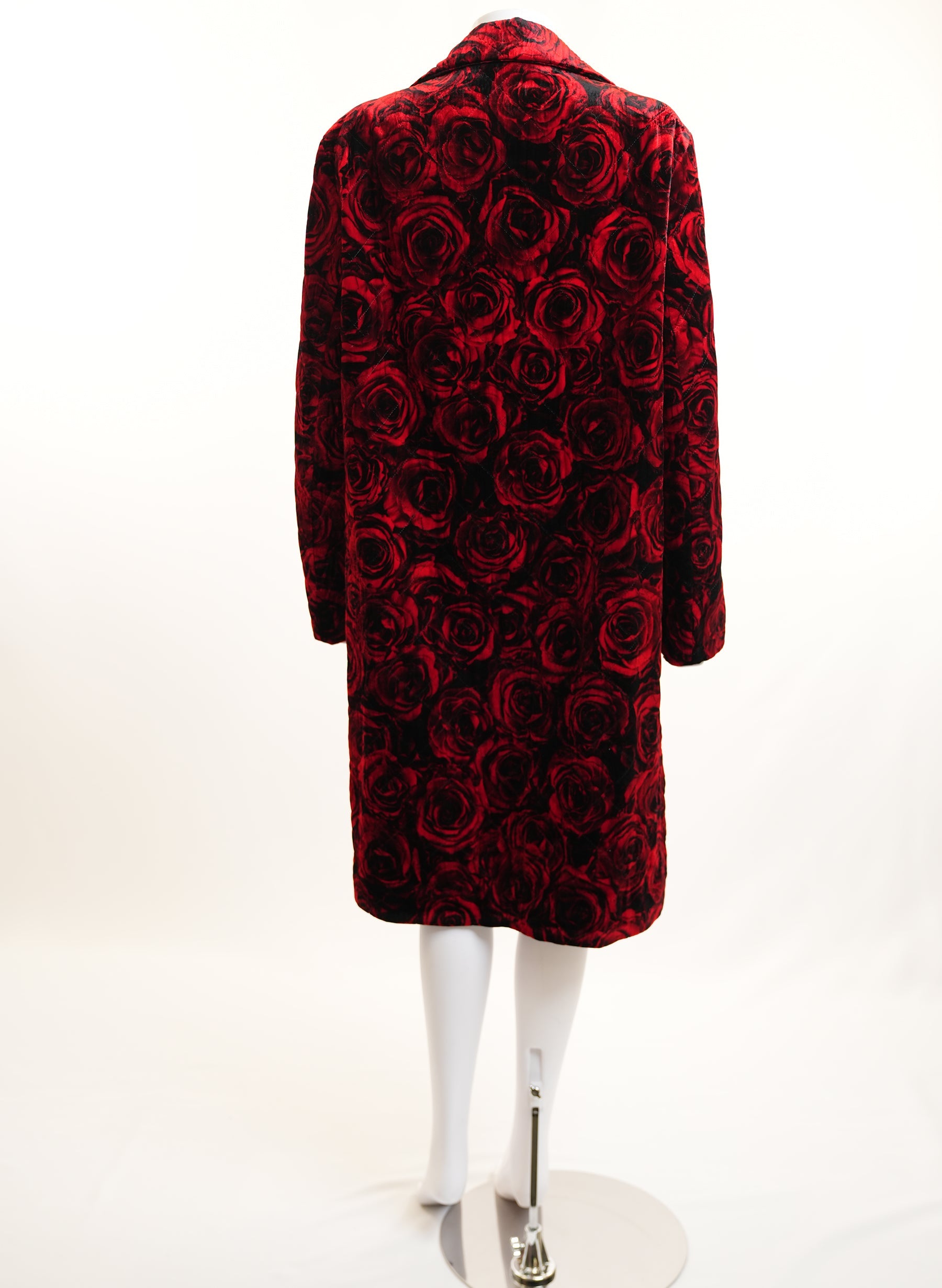 Dries Van Noten Rose Print Velvet Coat
