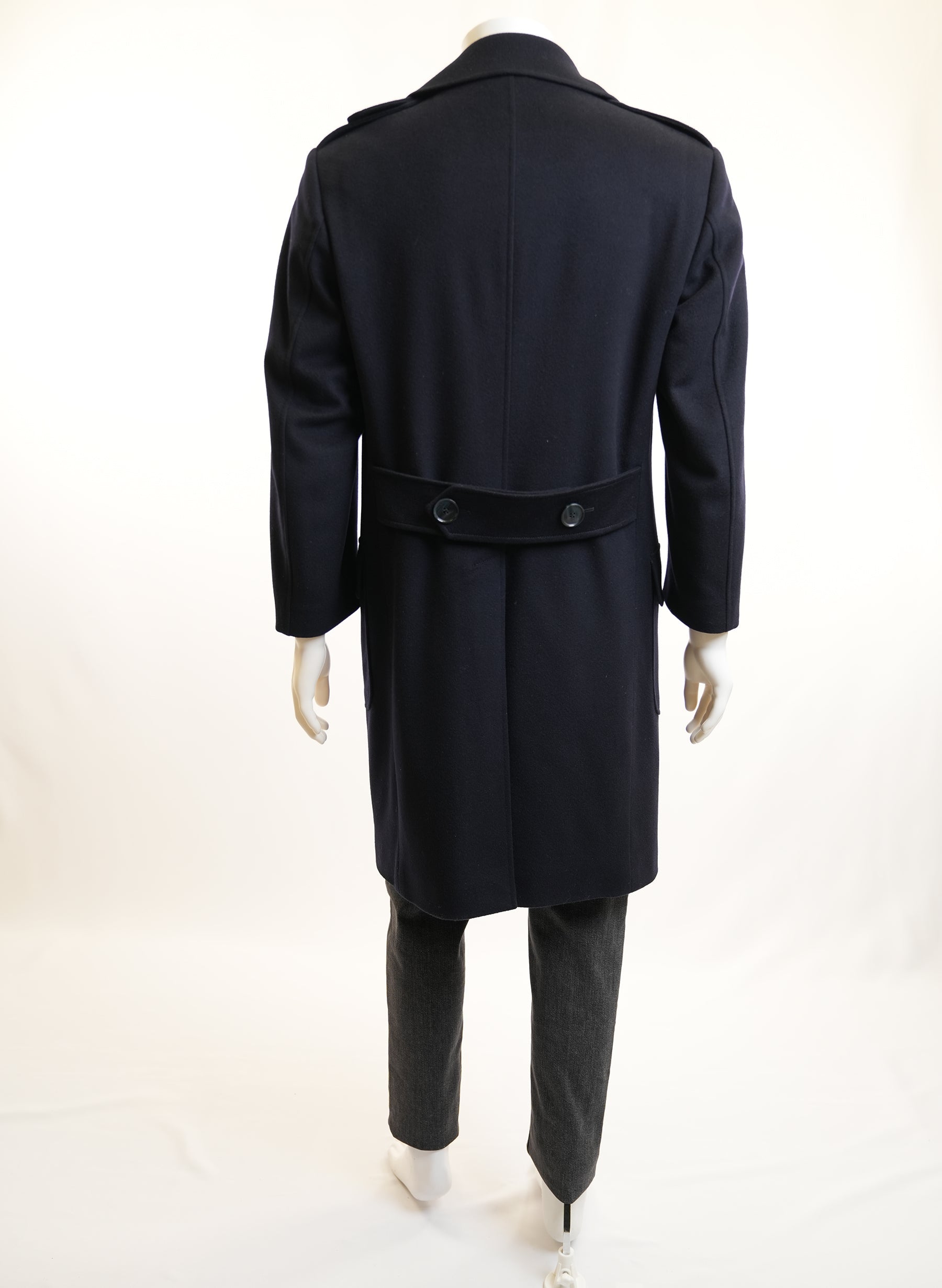 Dolce & Gabbana Navy Double-Breasted Wool Coat