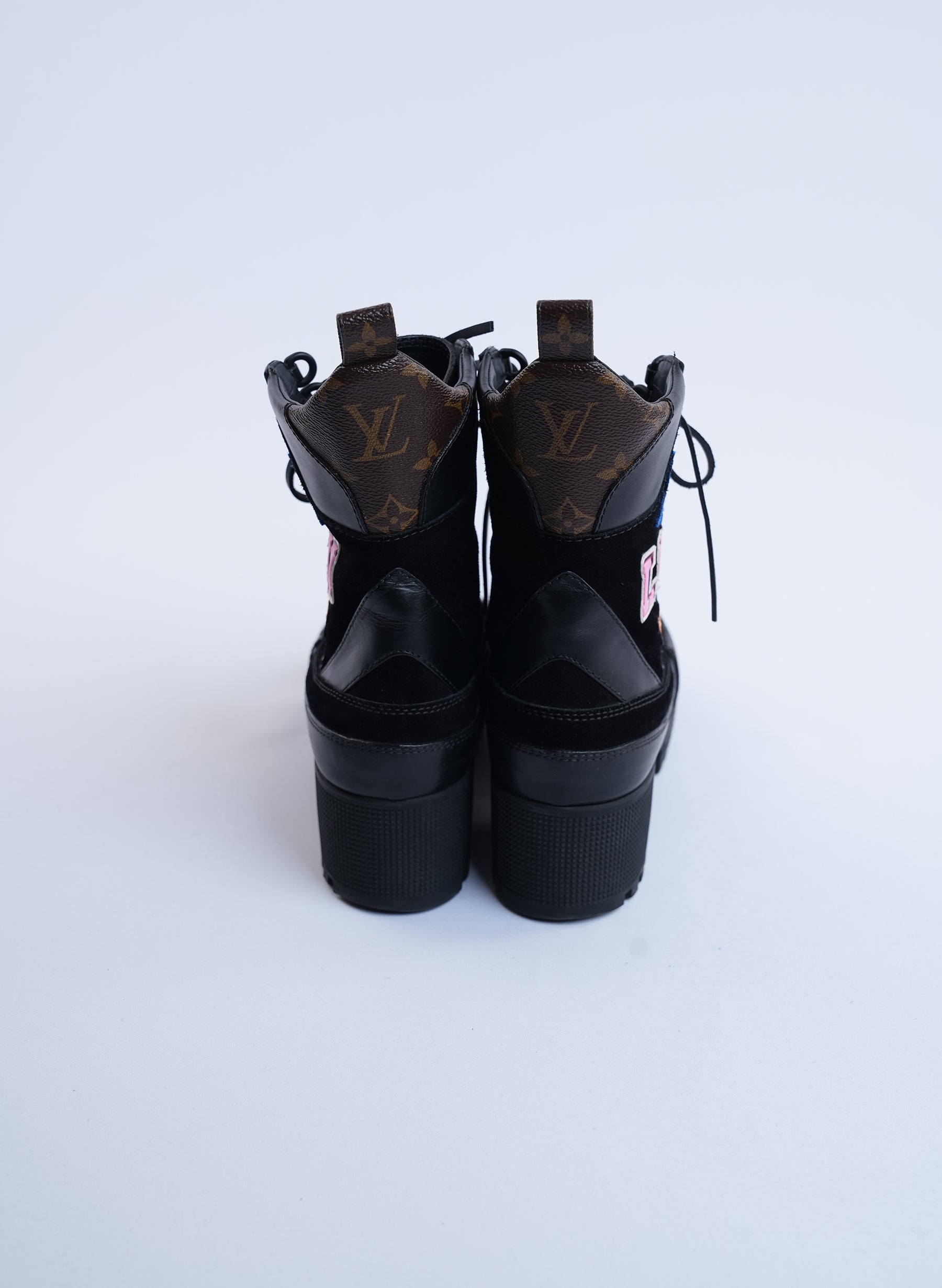 Louis Vuitton LV Monogram Suede Combat Boots