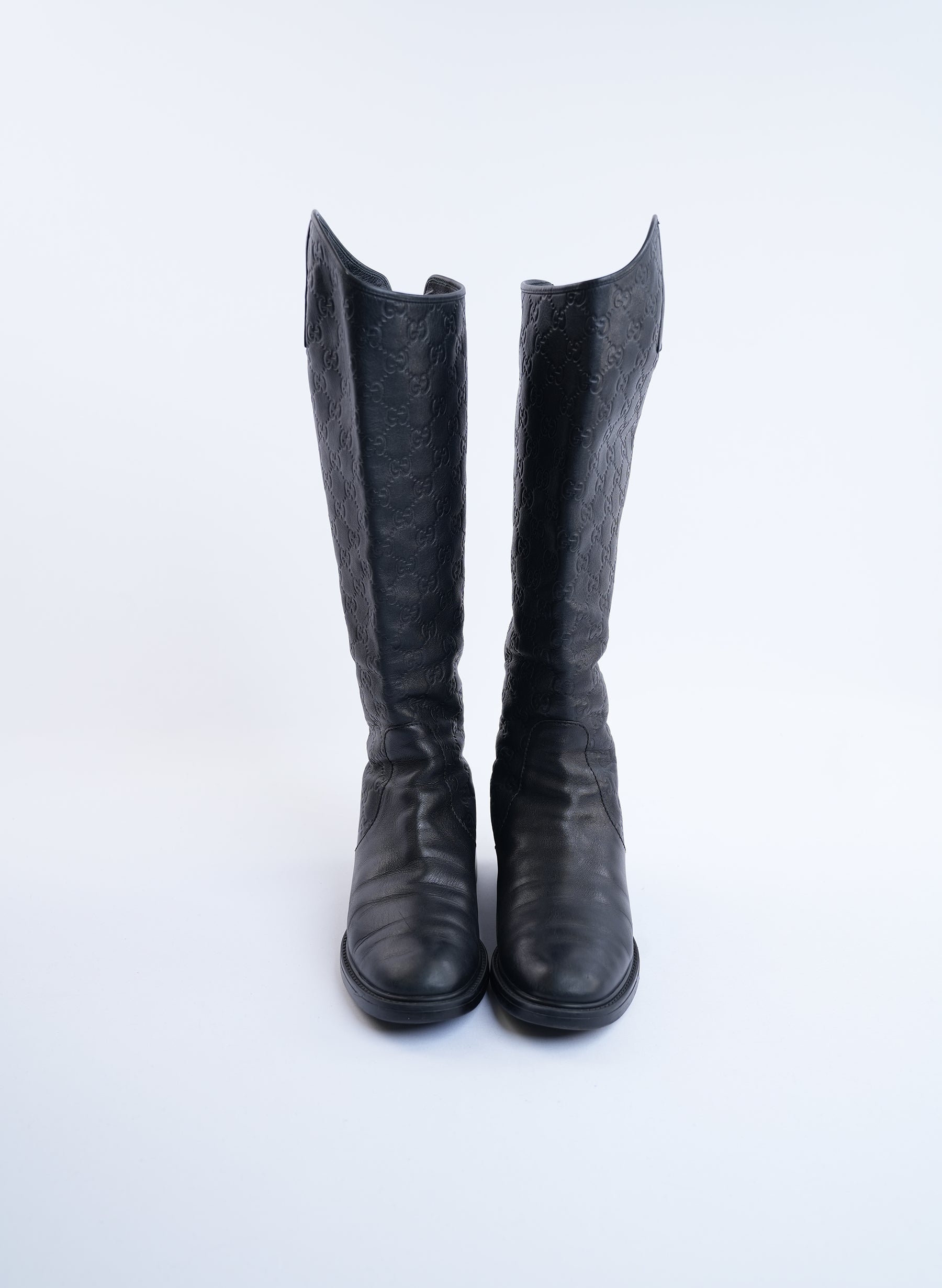 Gucci Black Suede Knee High Boots