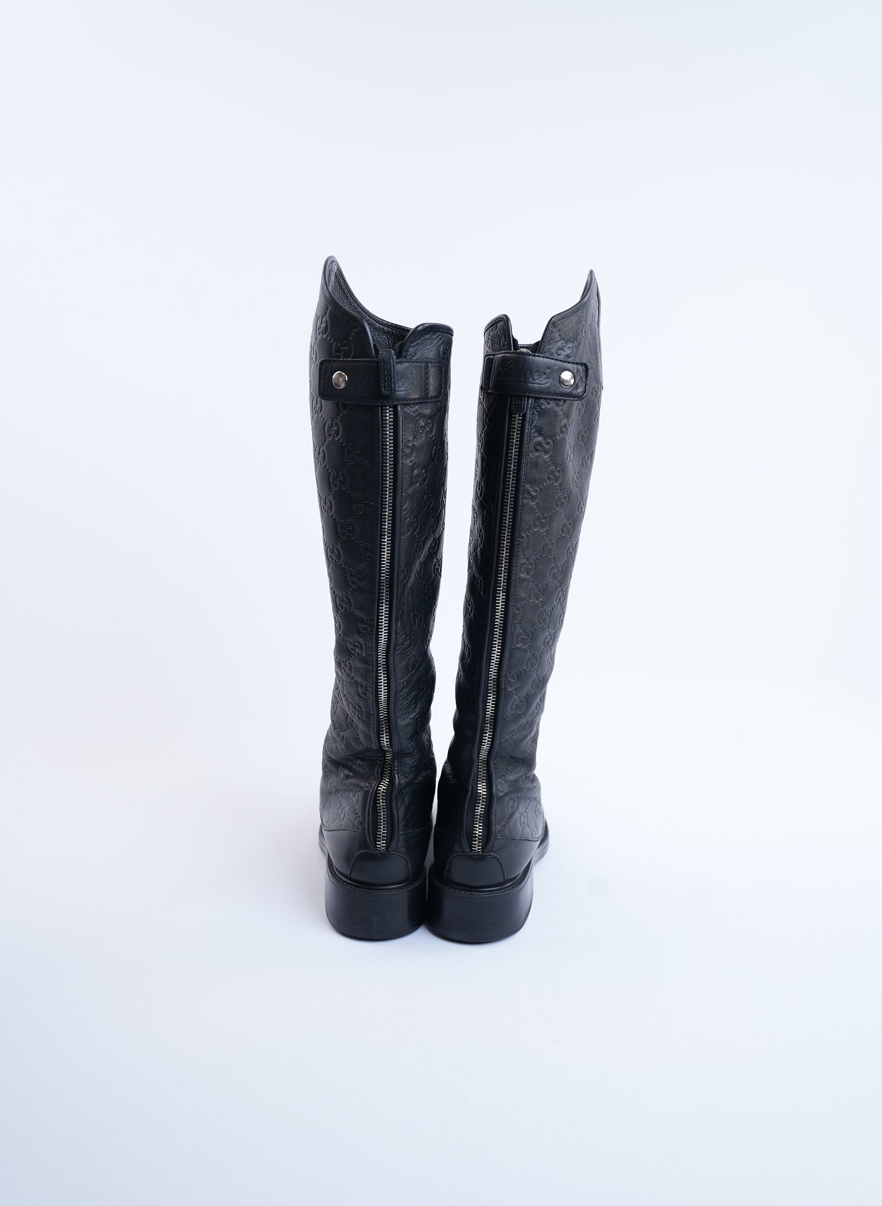 Gucci Black Suede Knee High Boots