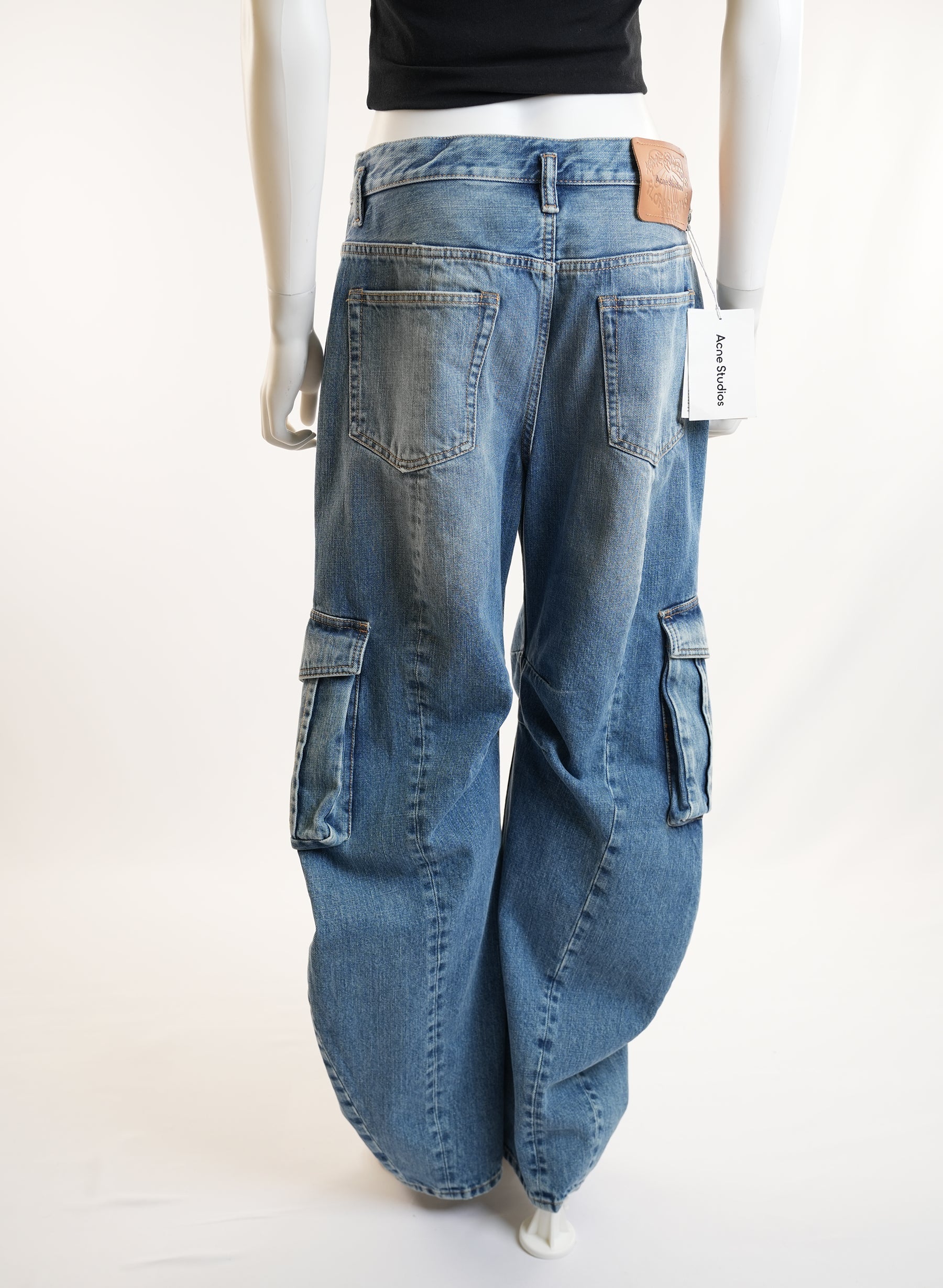 Acne Studios Blue Cargo Barrel-Leg Jeans