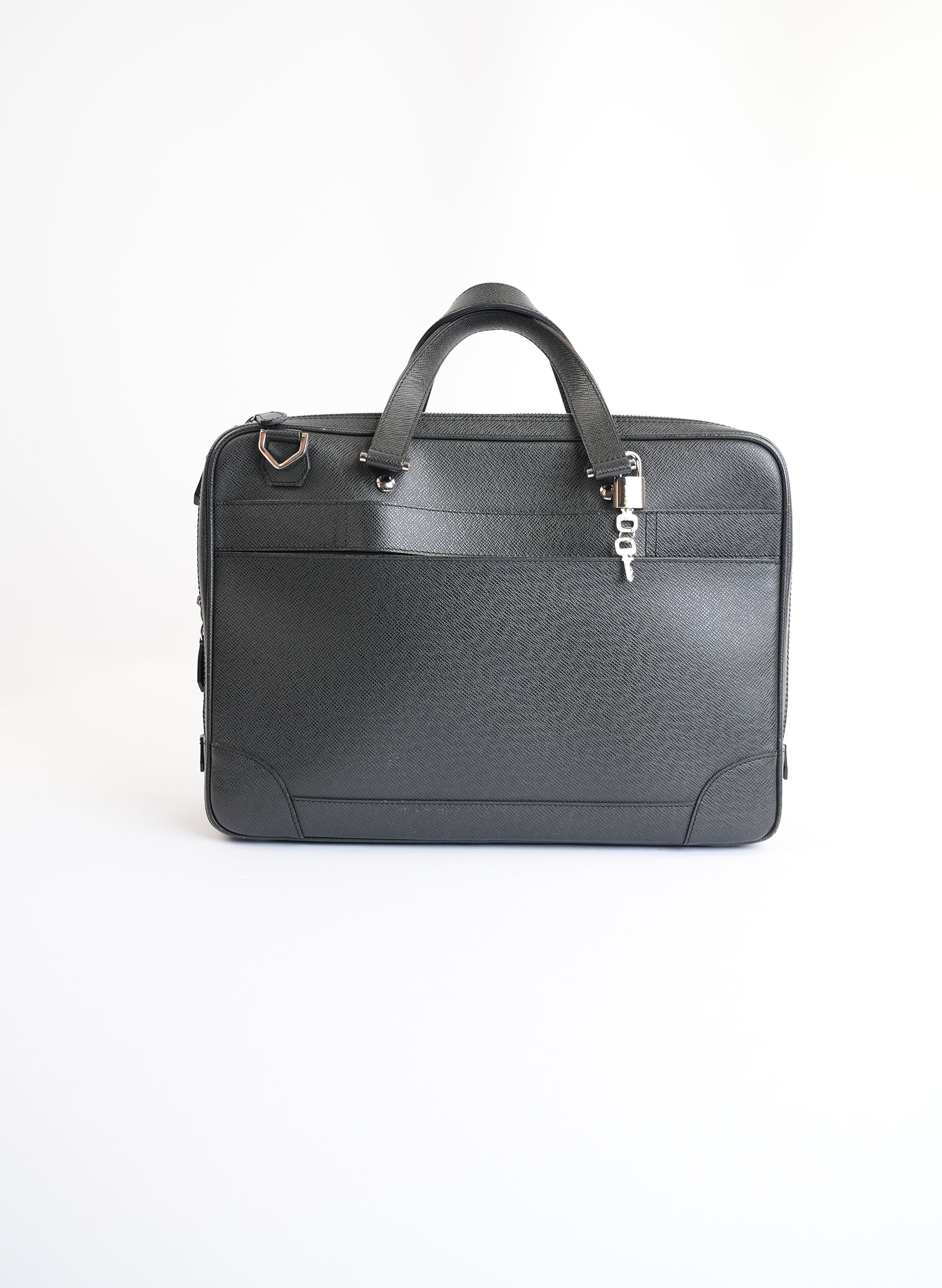 Louis Vuitton Taiga Alexander Black Leather Briefcase