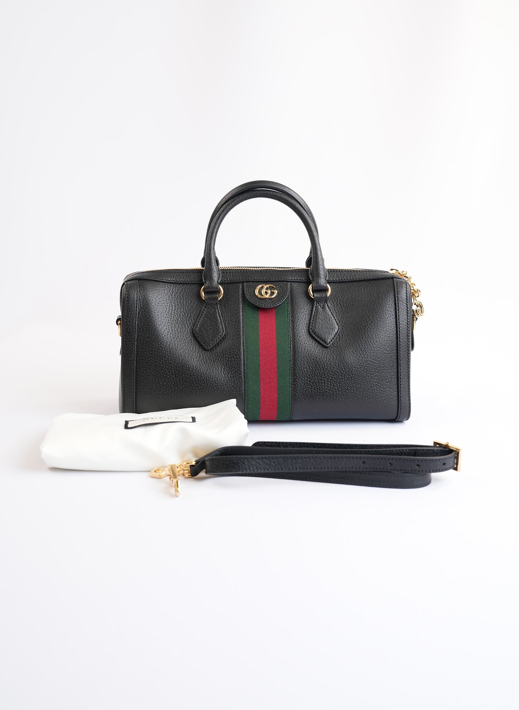 Gucci Ophidia Black Boston Bag
