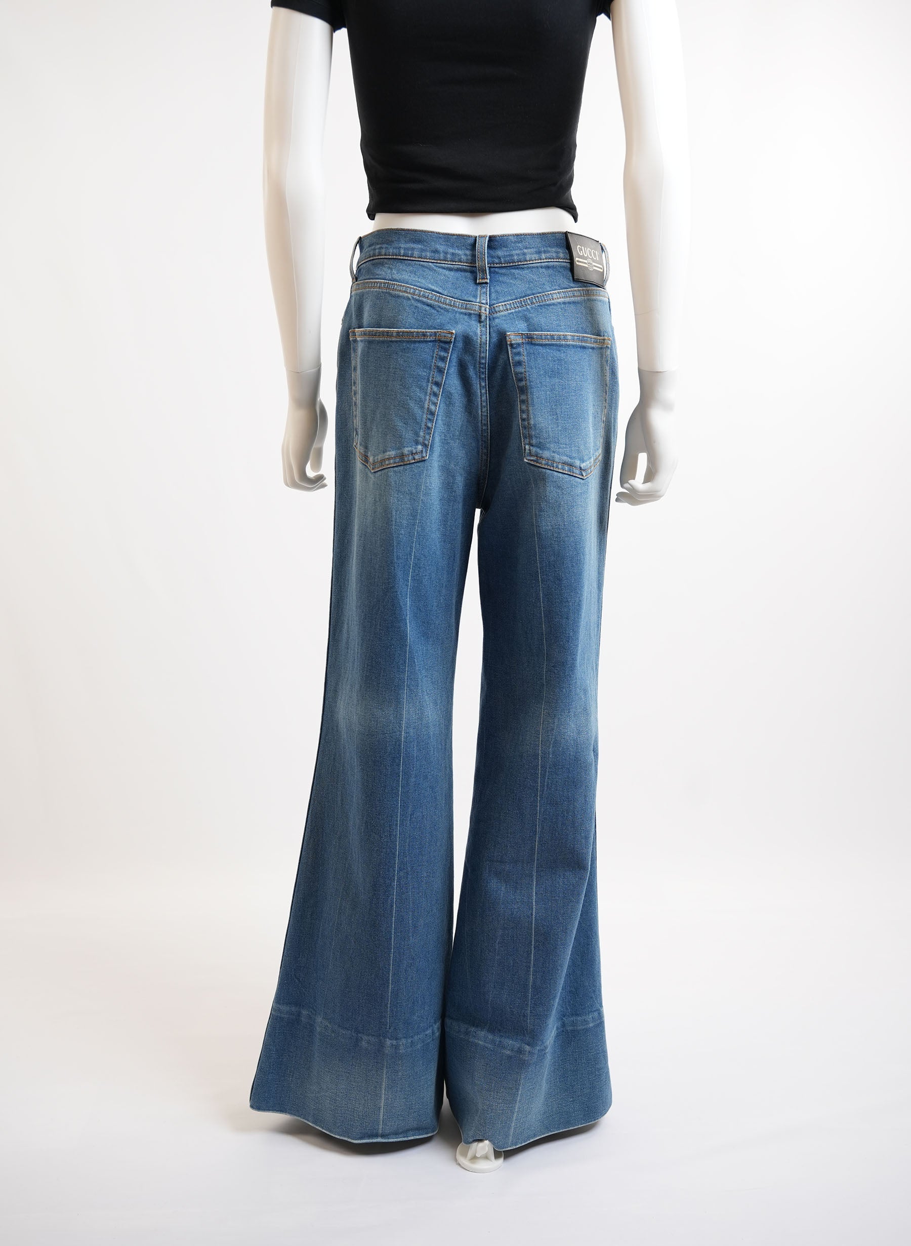 Gucci Logo Patch Flared Jeans