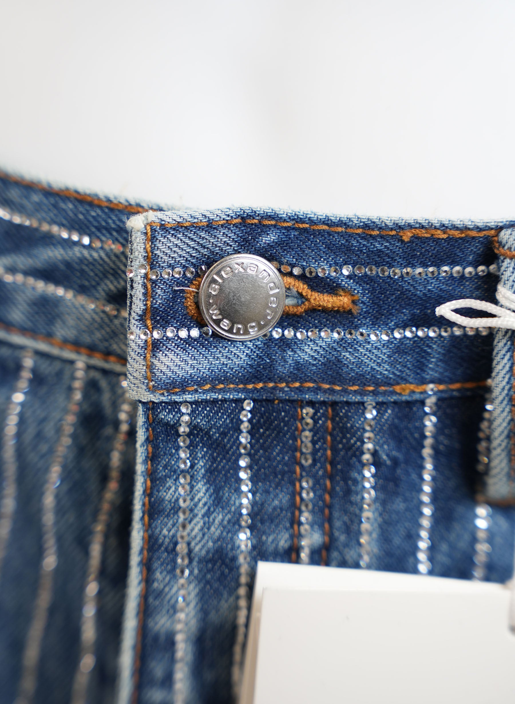 Alexander Wang Crystal Stripe Skater Jeans
