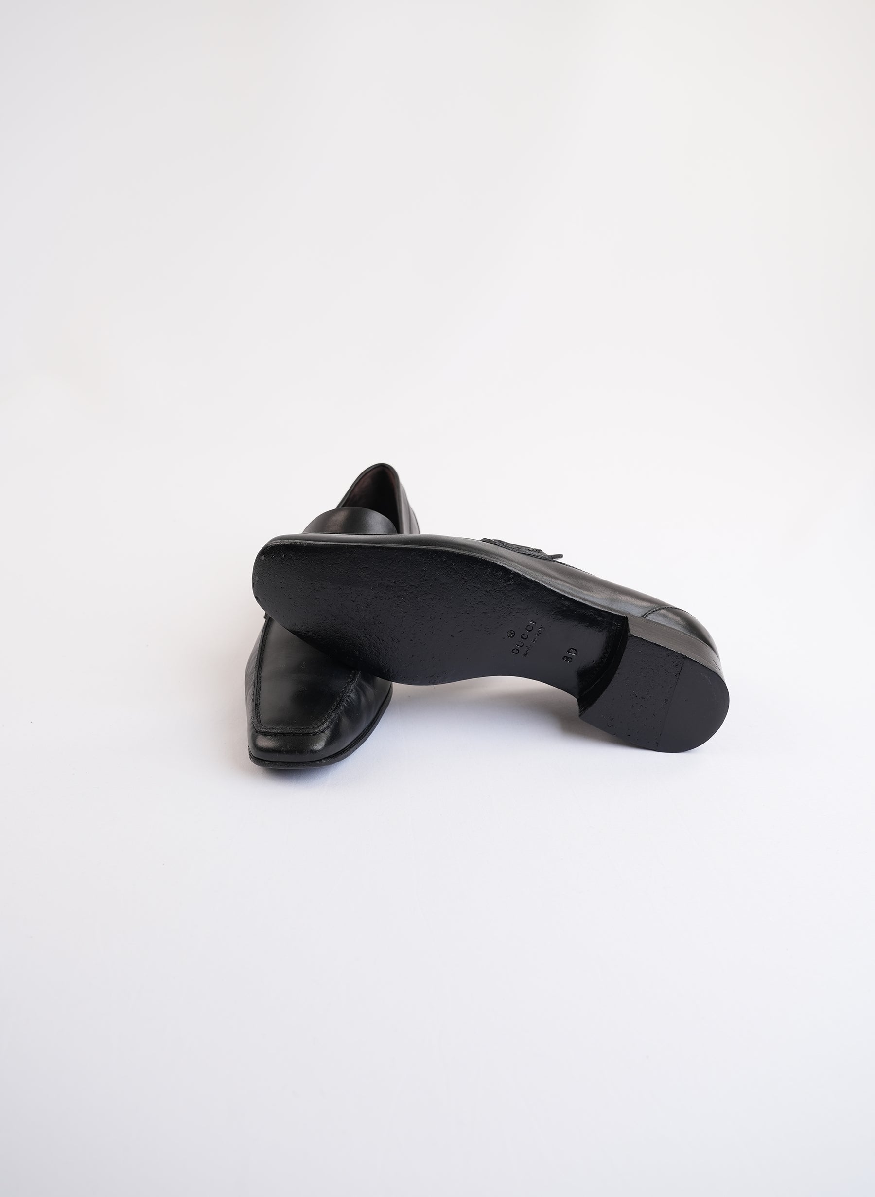 Gucci Black Leather Monogram Strap