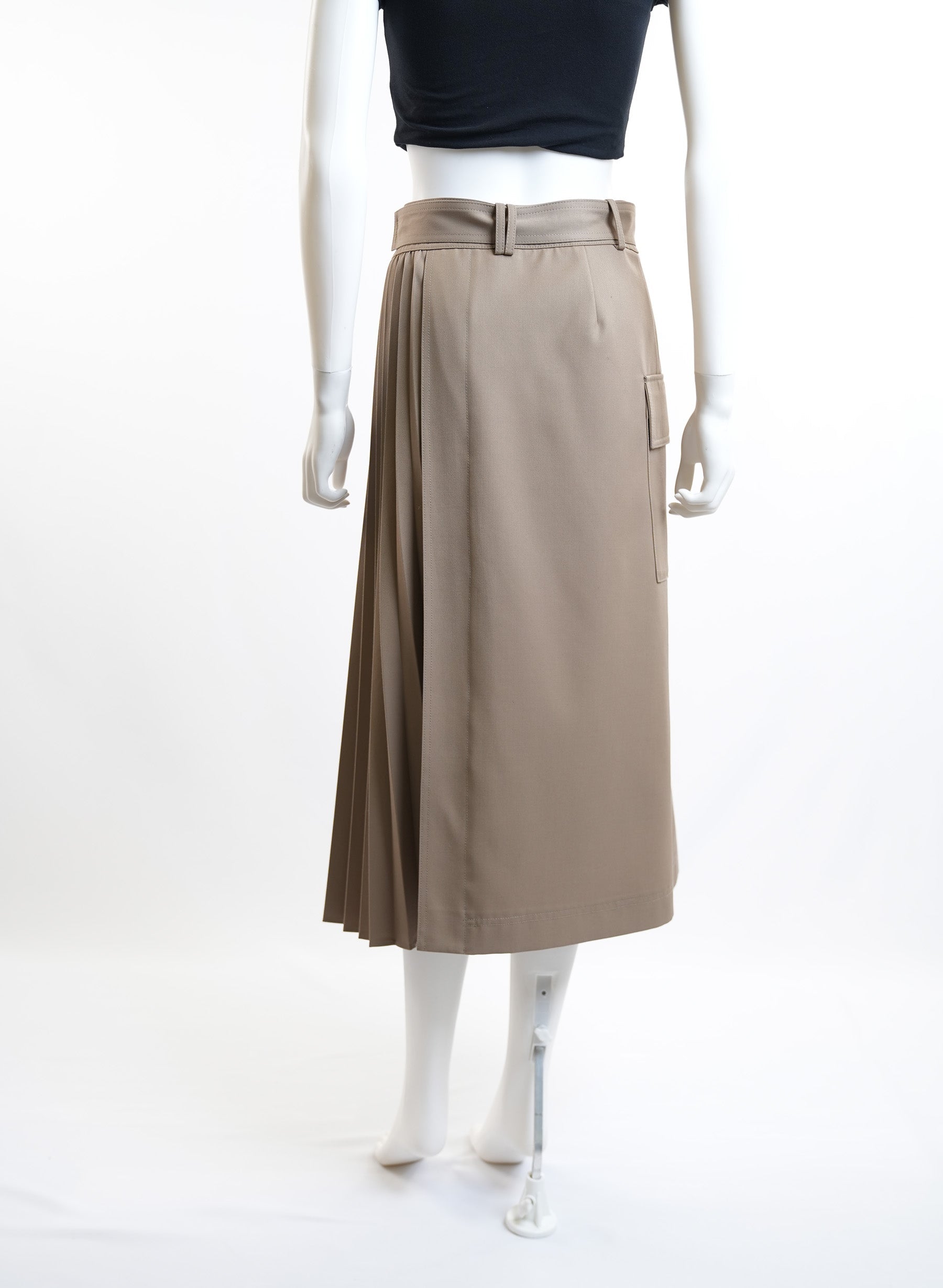 LVIR Neutral Pleated Skirt