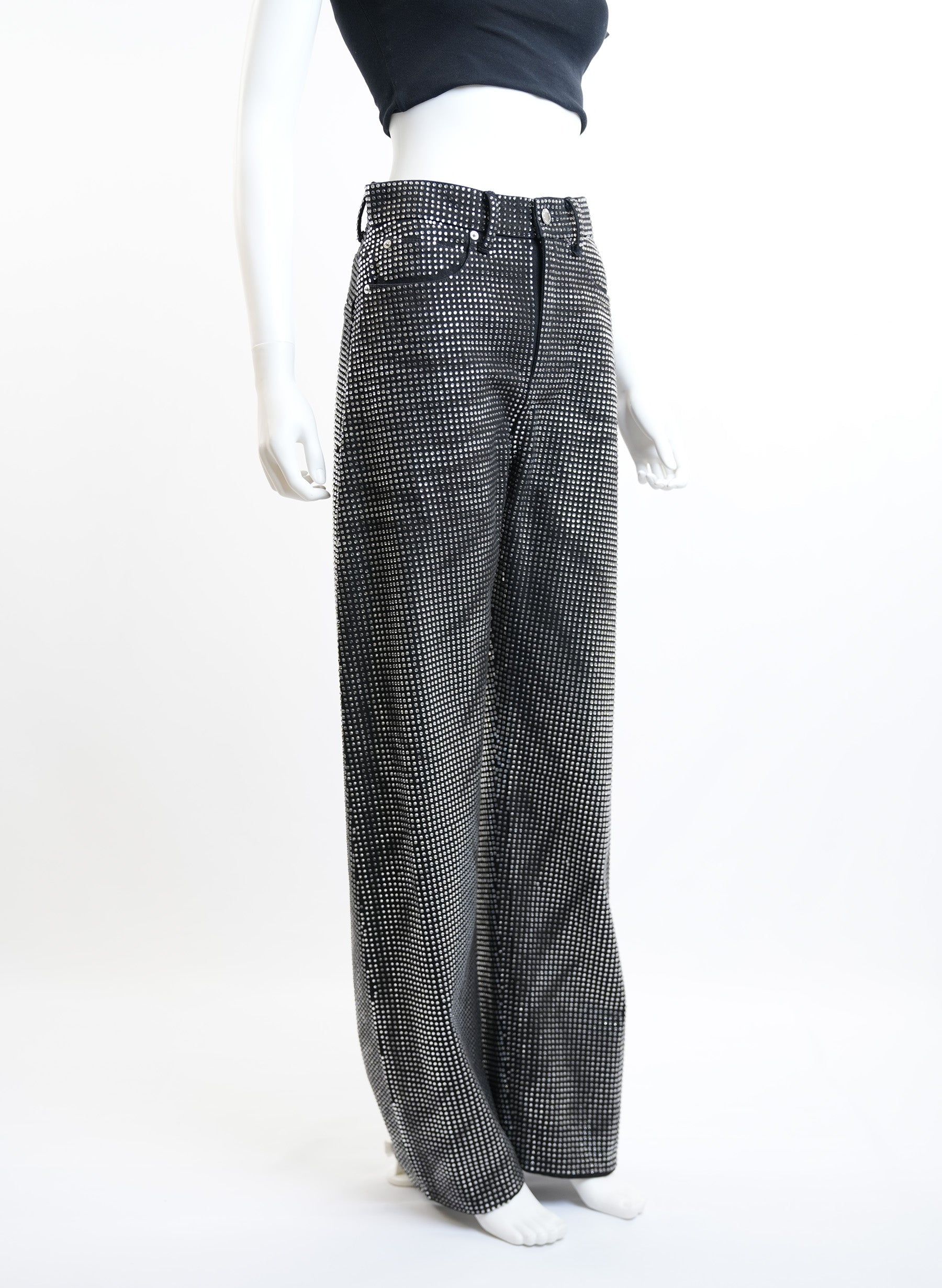 Alexander Wang Distressed Crystal Balloon Jeans