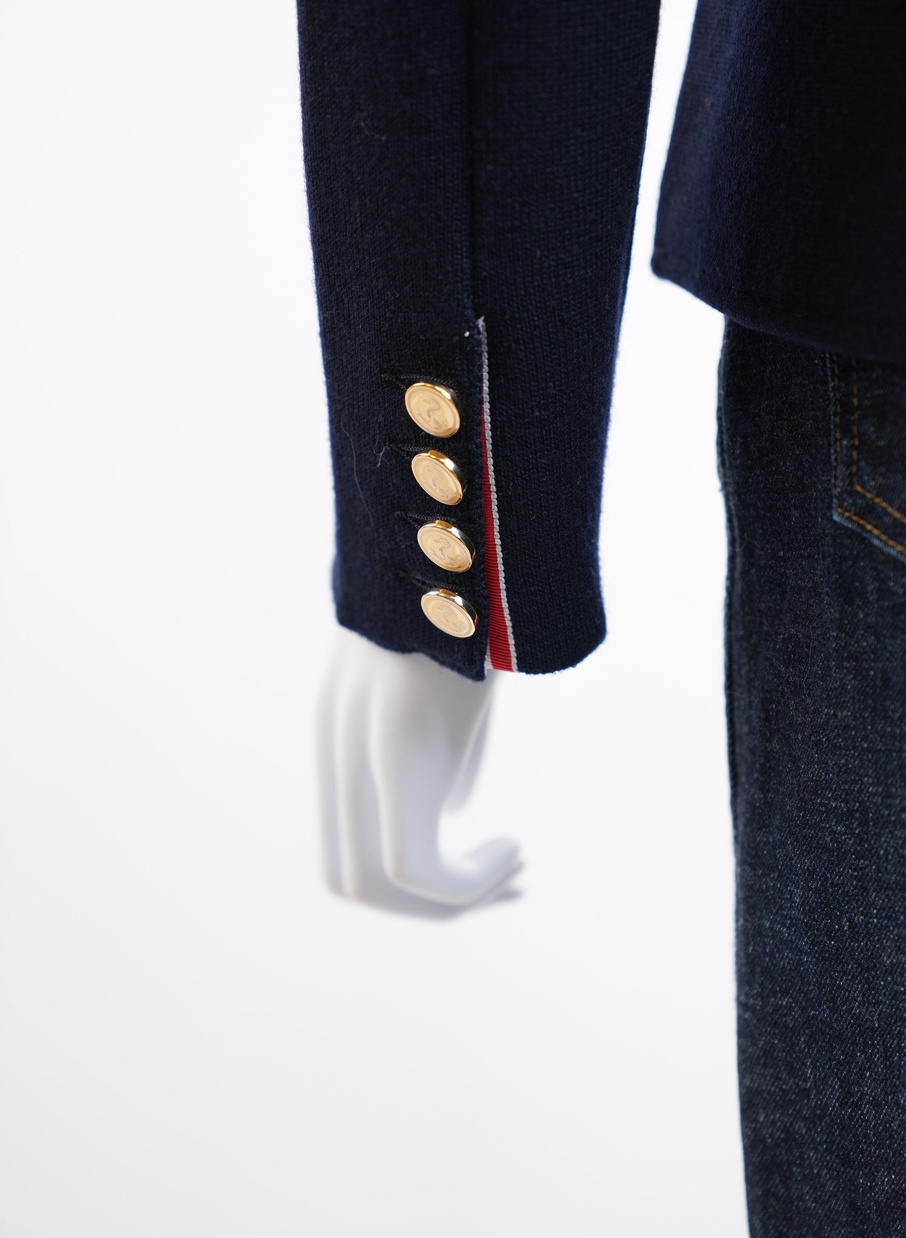 Thom Browne Wool Blend Navy Blue Blazer