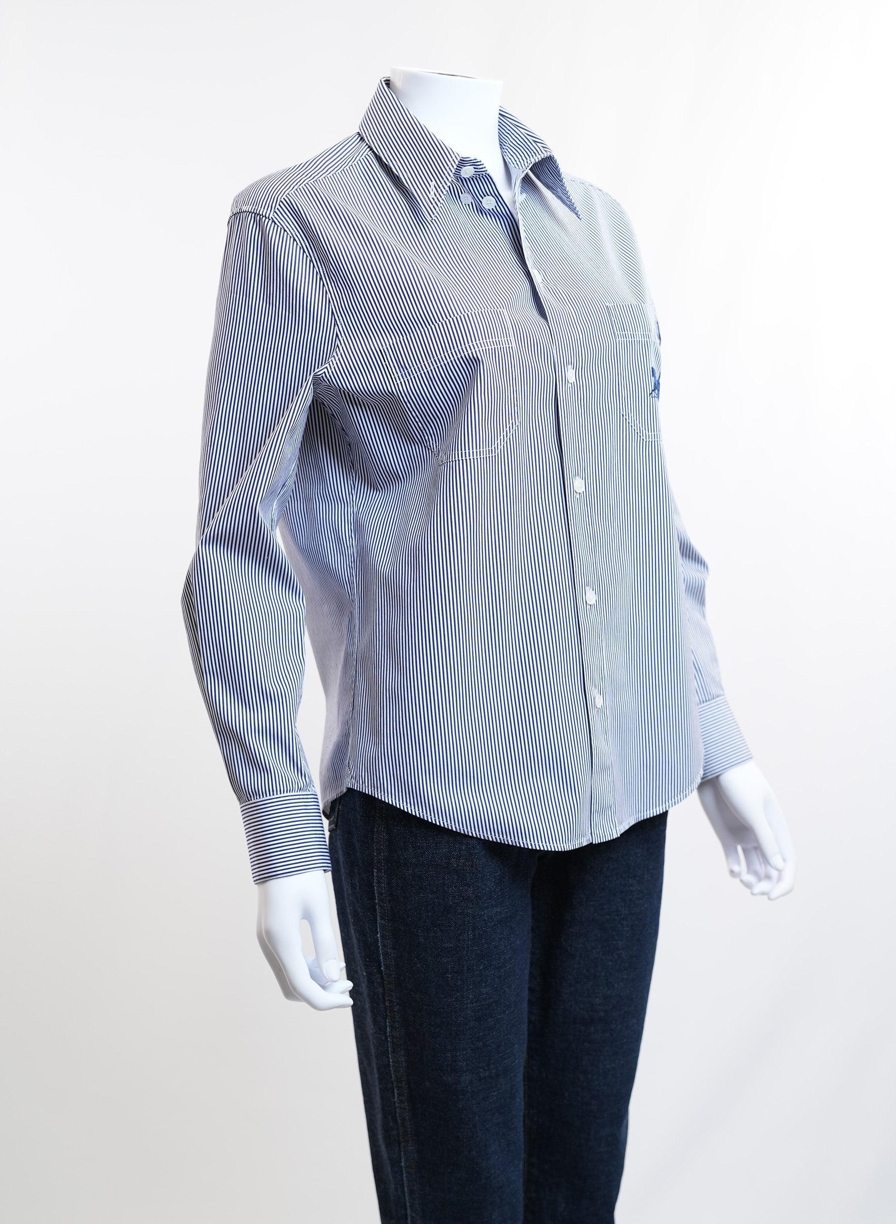 Celine Striped Long Sleeve Button Up