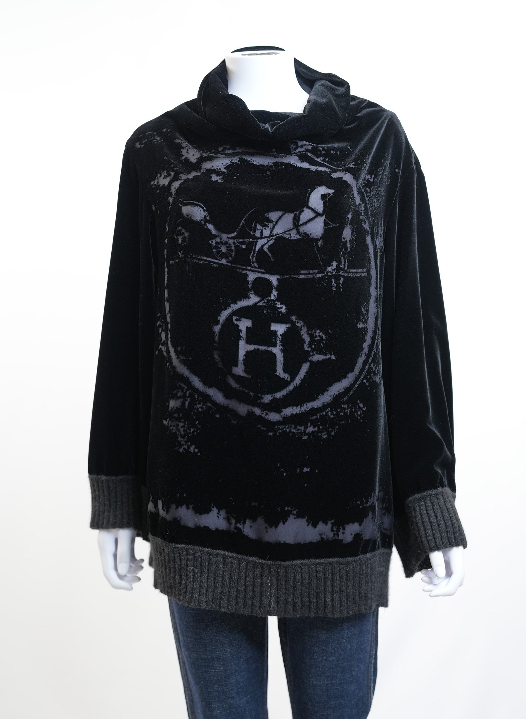 Hermes Velvet Black Sweater