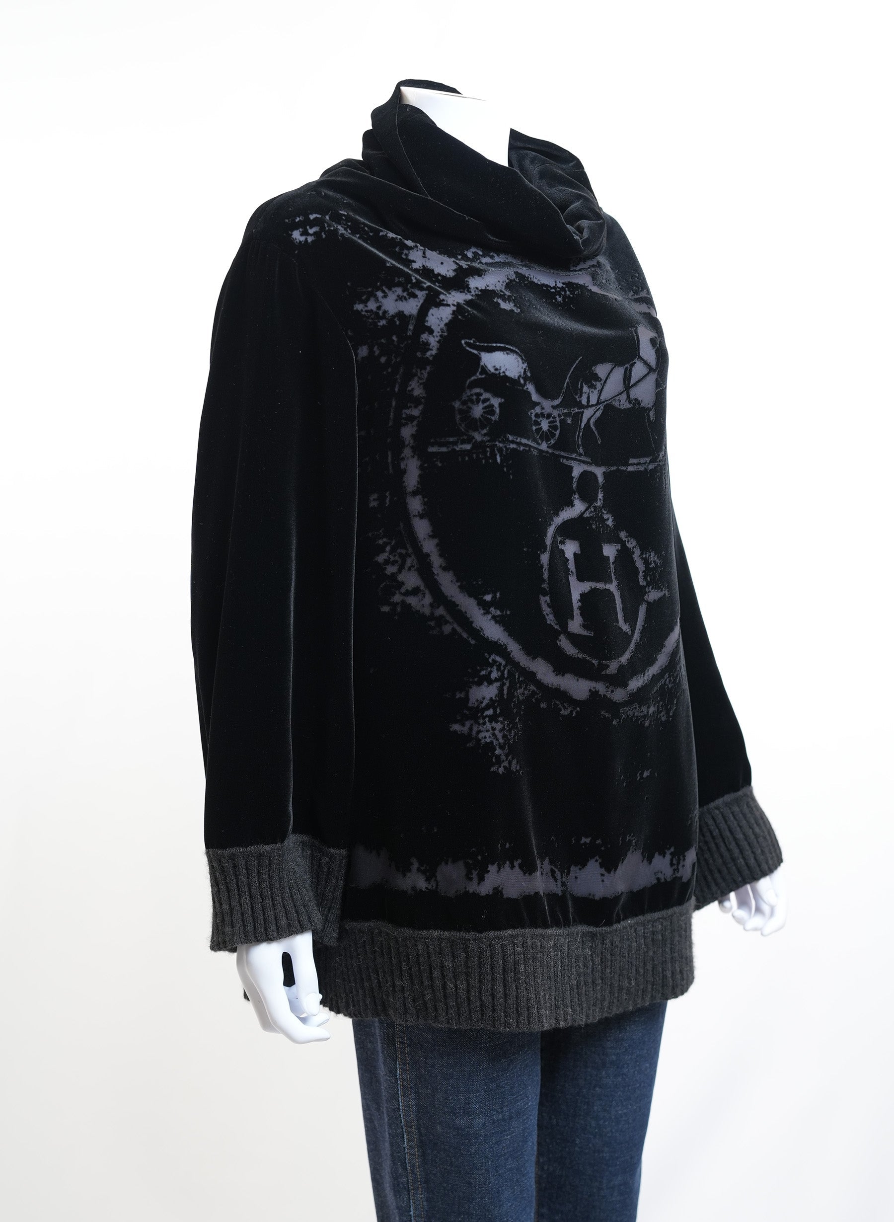 Hermes Velvet Black Sweater