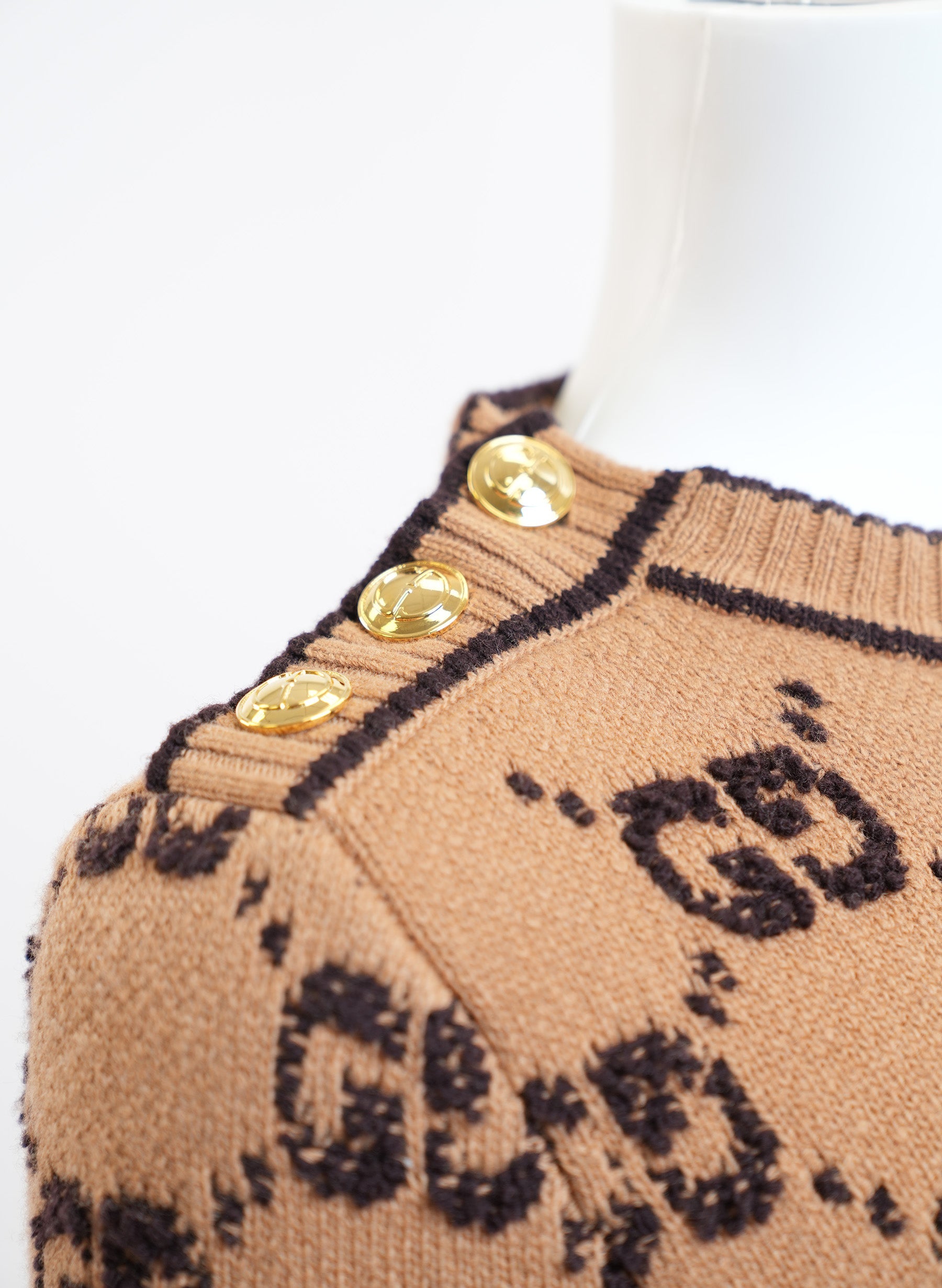 Gucci GG Wool Boucle Jacquard Sweater Dress