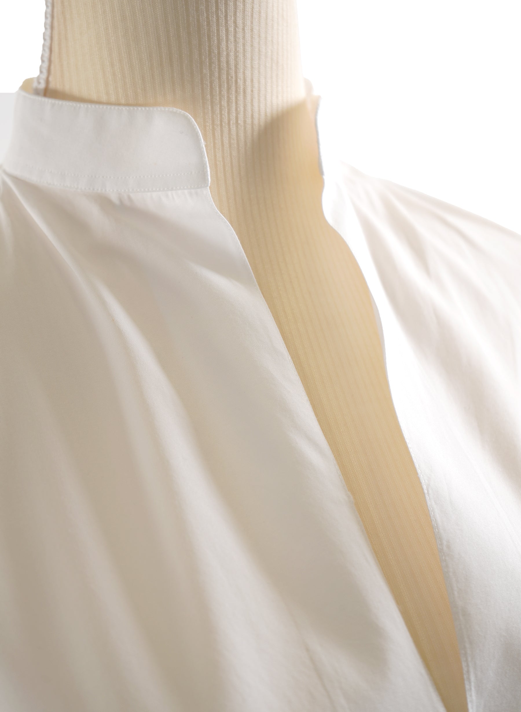 Valentino Mandarin-Collar Wide-Sleeve Cotton Poplin Shirt