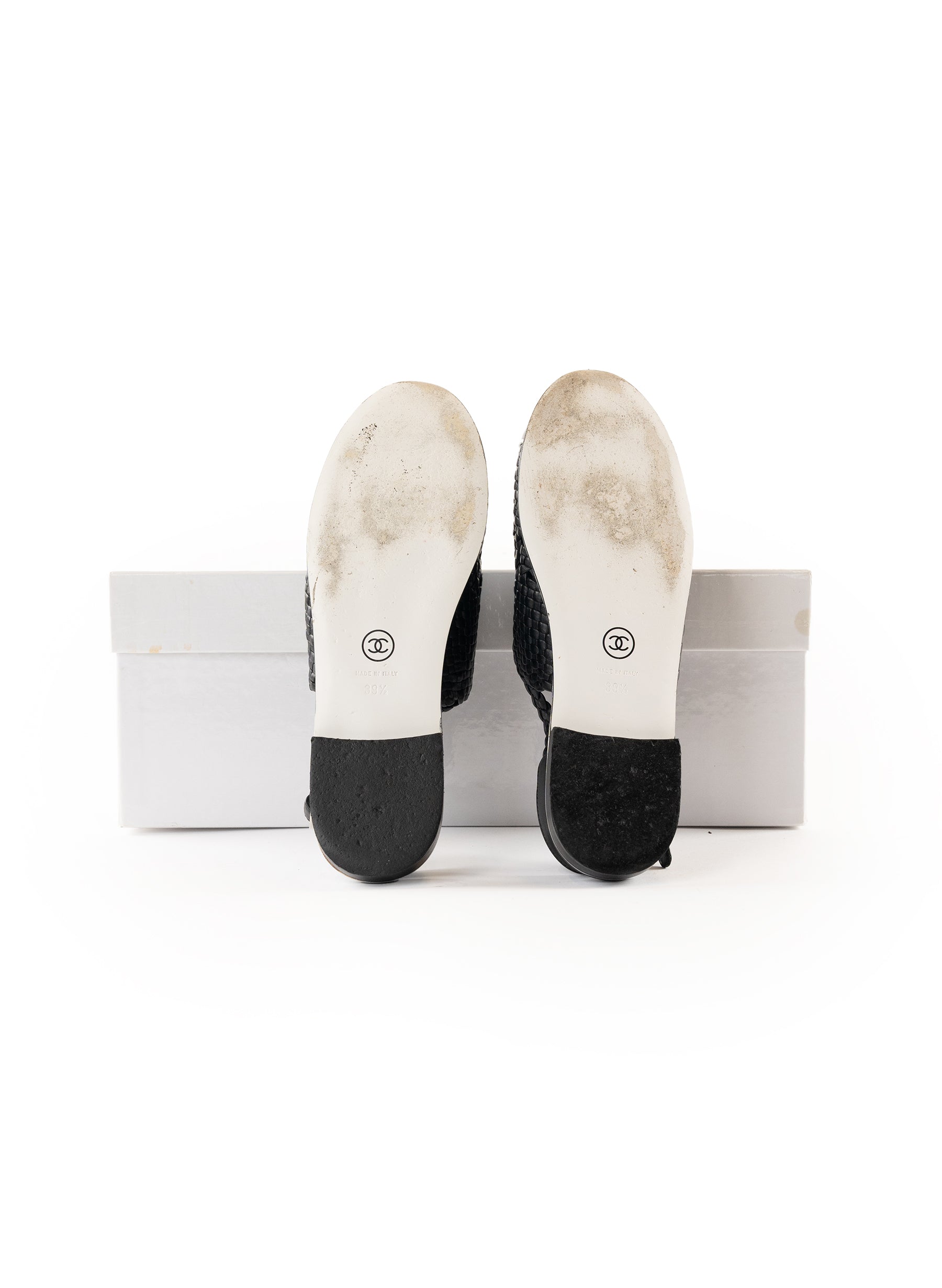 Chanel Interlocking CC Logo Slingback Flats