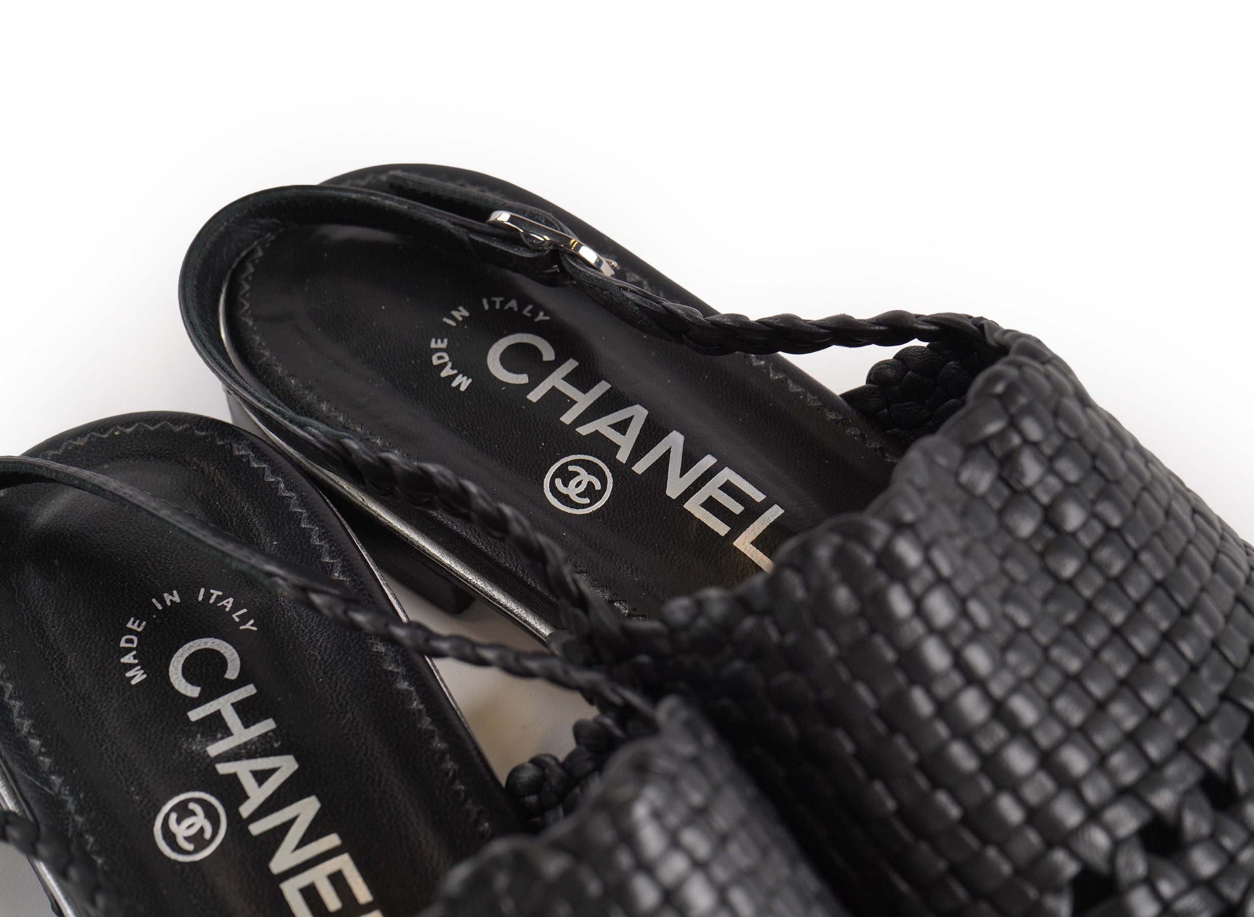 Chanel Interlocking CC Logo Slingback Flats