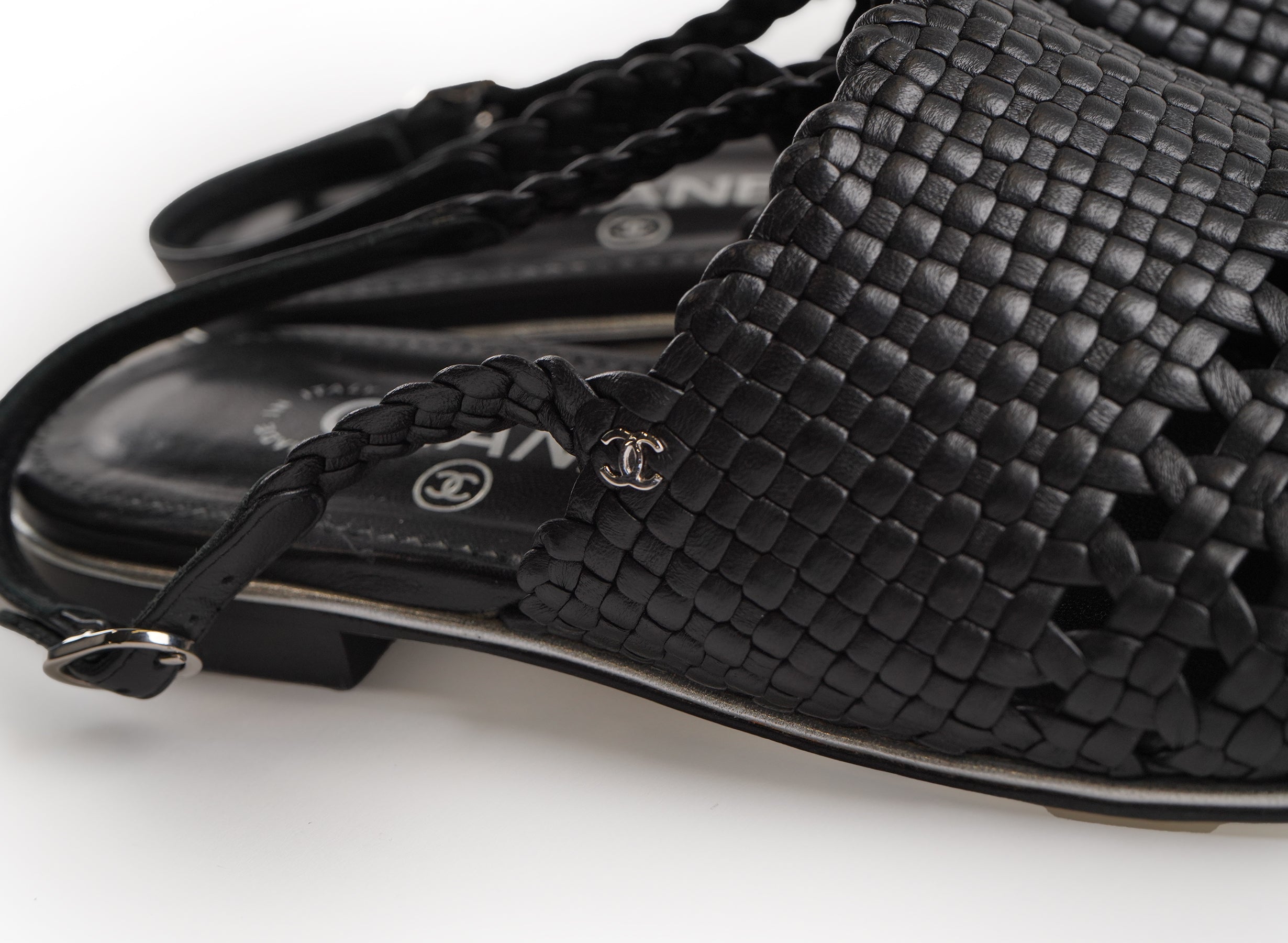 Chanel Interlocking CC Logo Slingback Flats