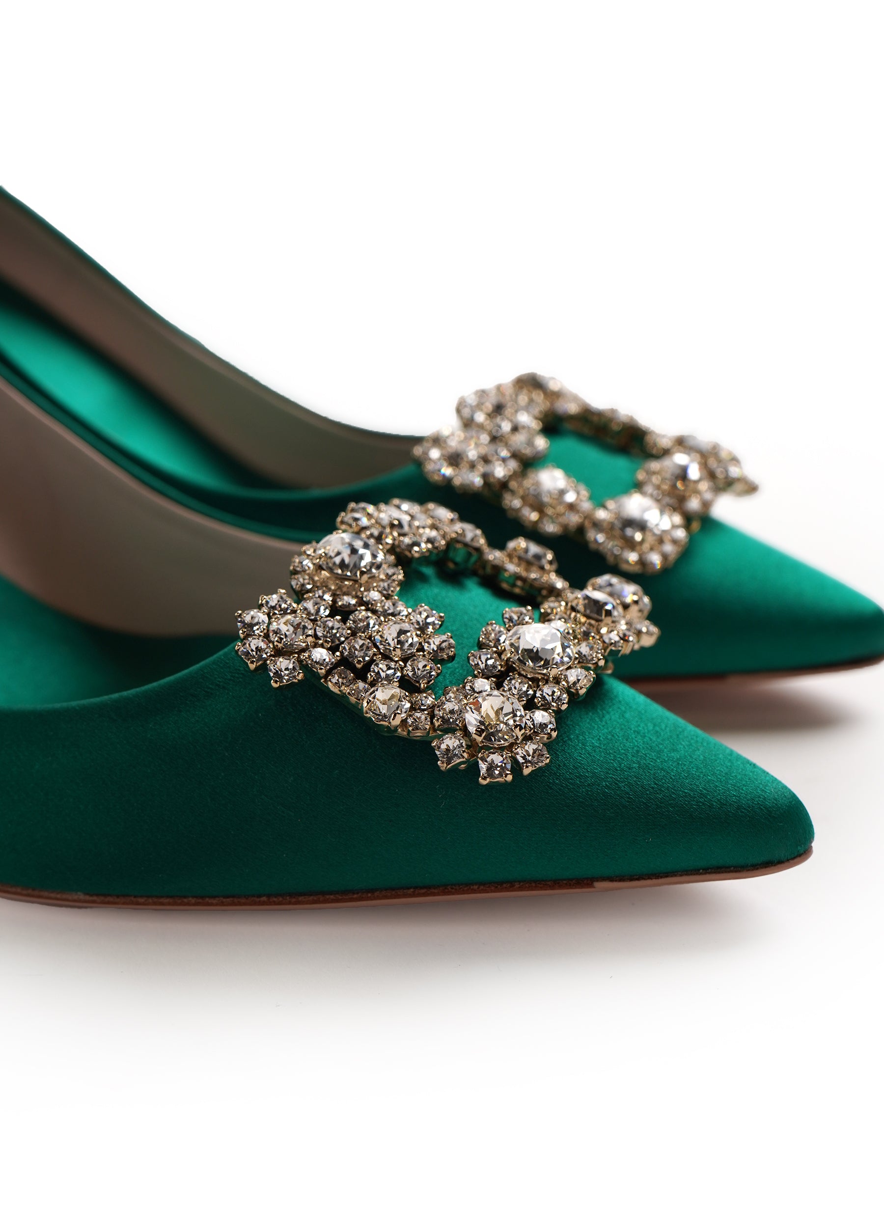 Roger Vivier Flower Strass 65 Satin Pumps