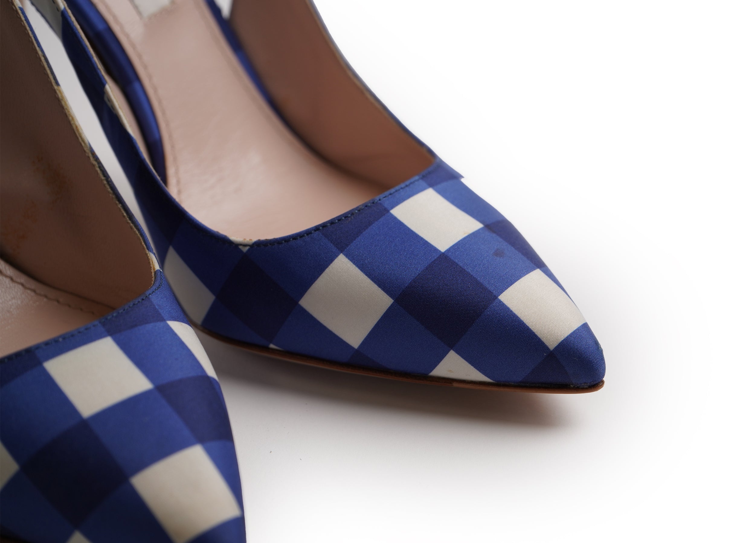 Miu Miu Gingham Slingback Pumps