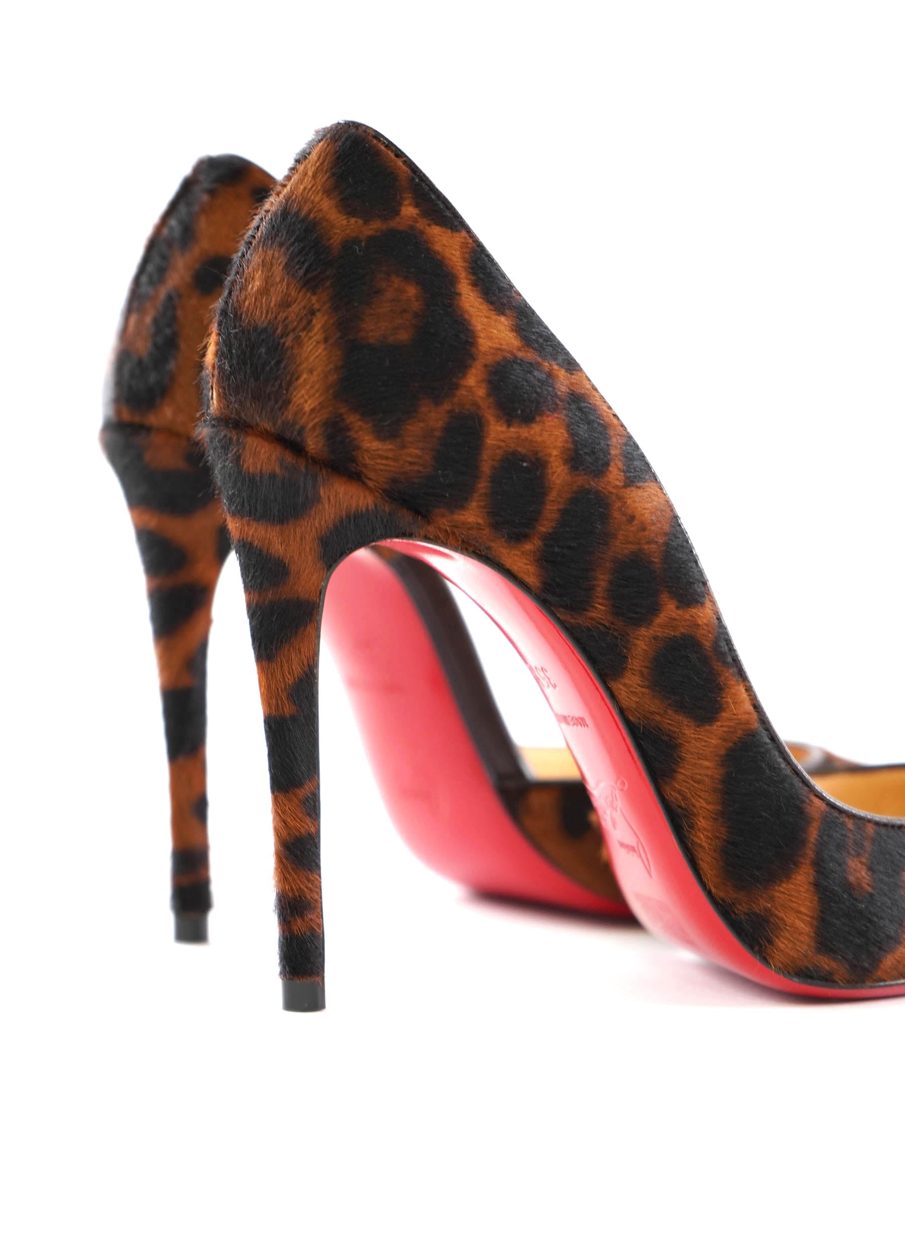 Christian Louboutin Pony Hair Dark Leopard Iriza 100 Pumps