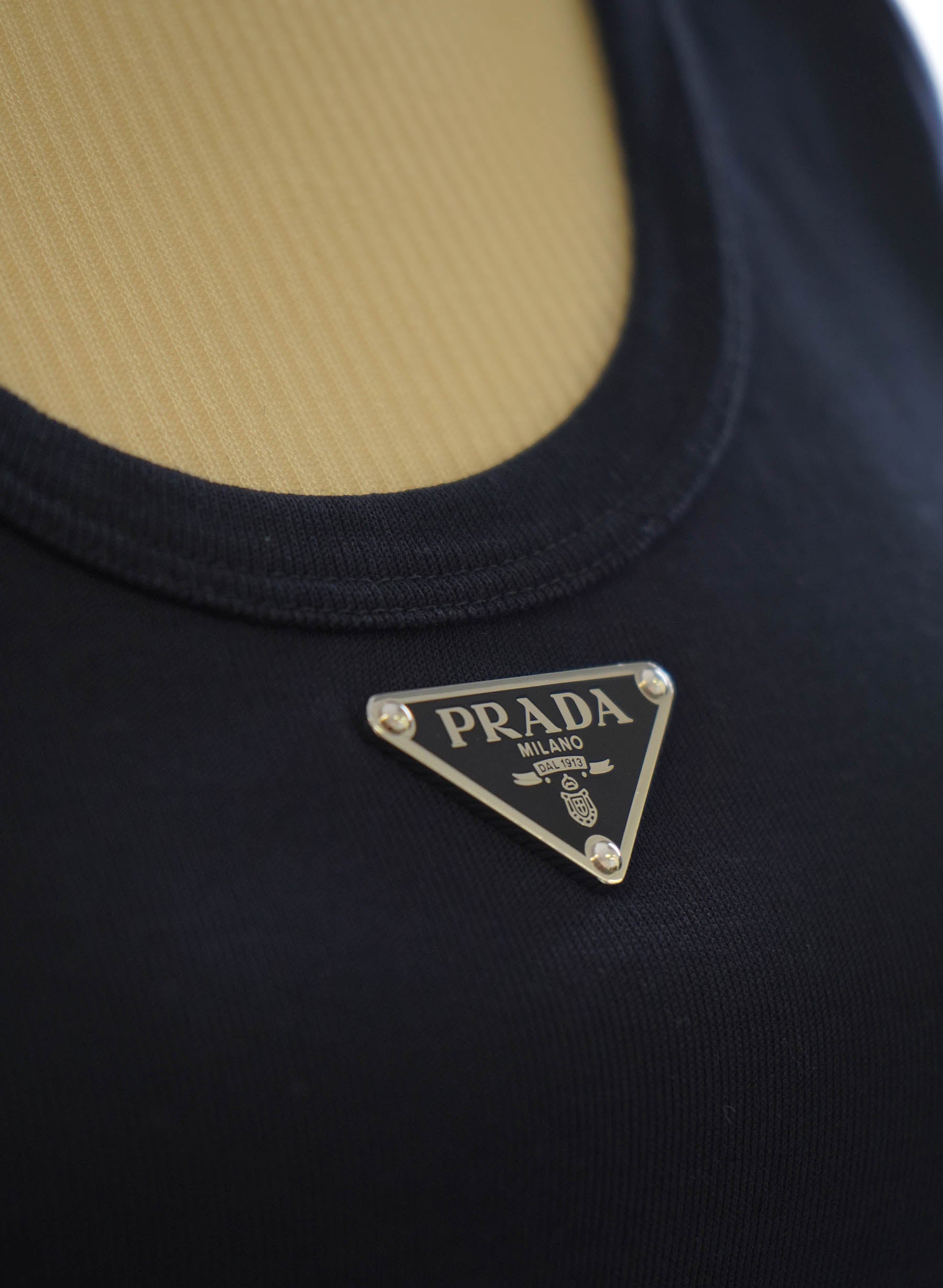 Prada Enamel-Triangle Cotton Top