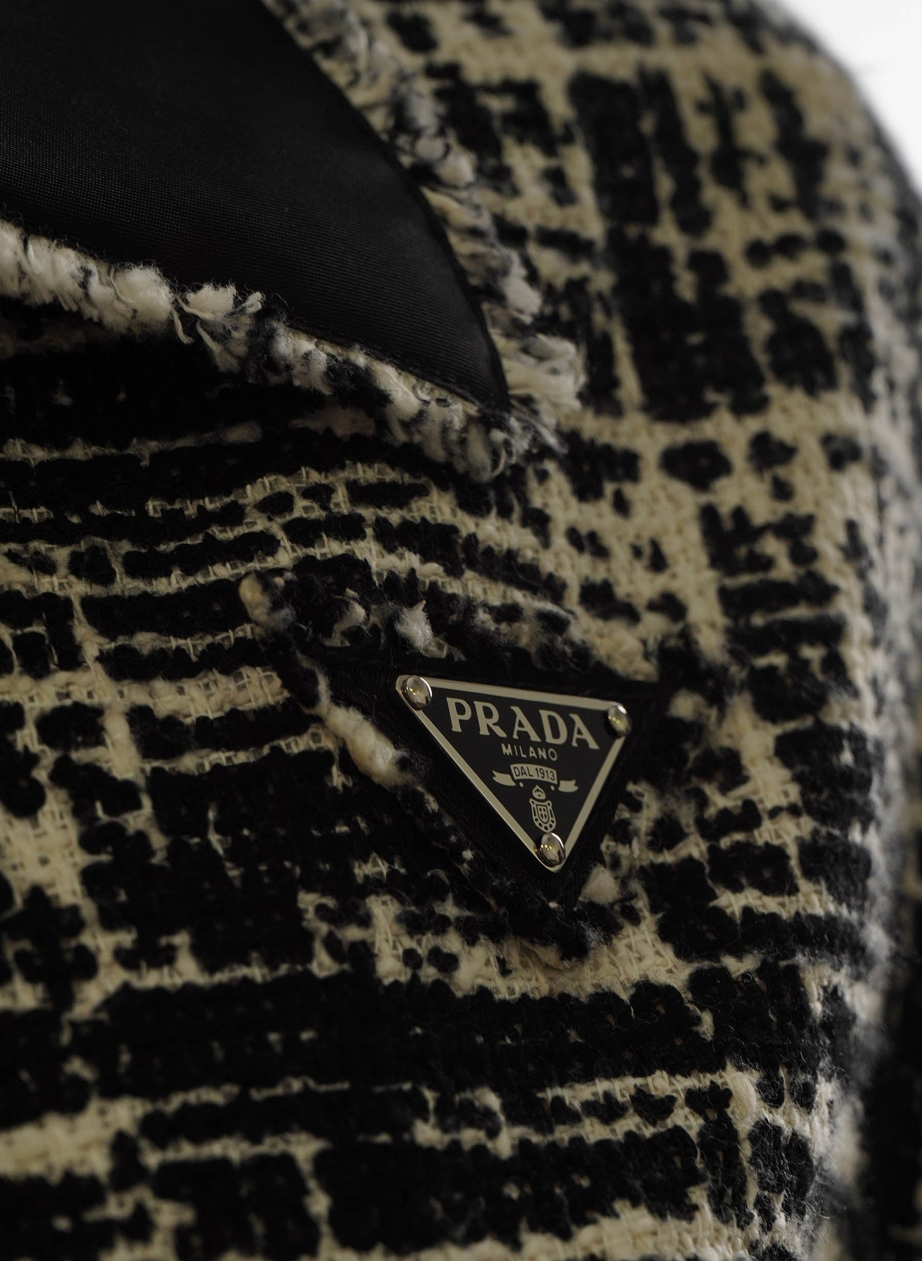 Prada Re-Nylon Cropped Tweed Jacket