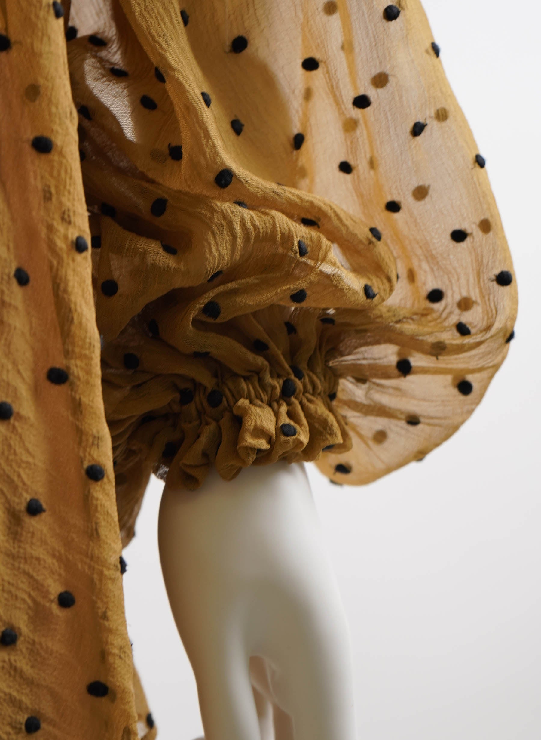 Zimmermann Gathered Swiss-Dot Silk-Crepon Blouse