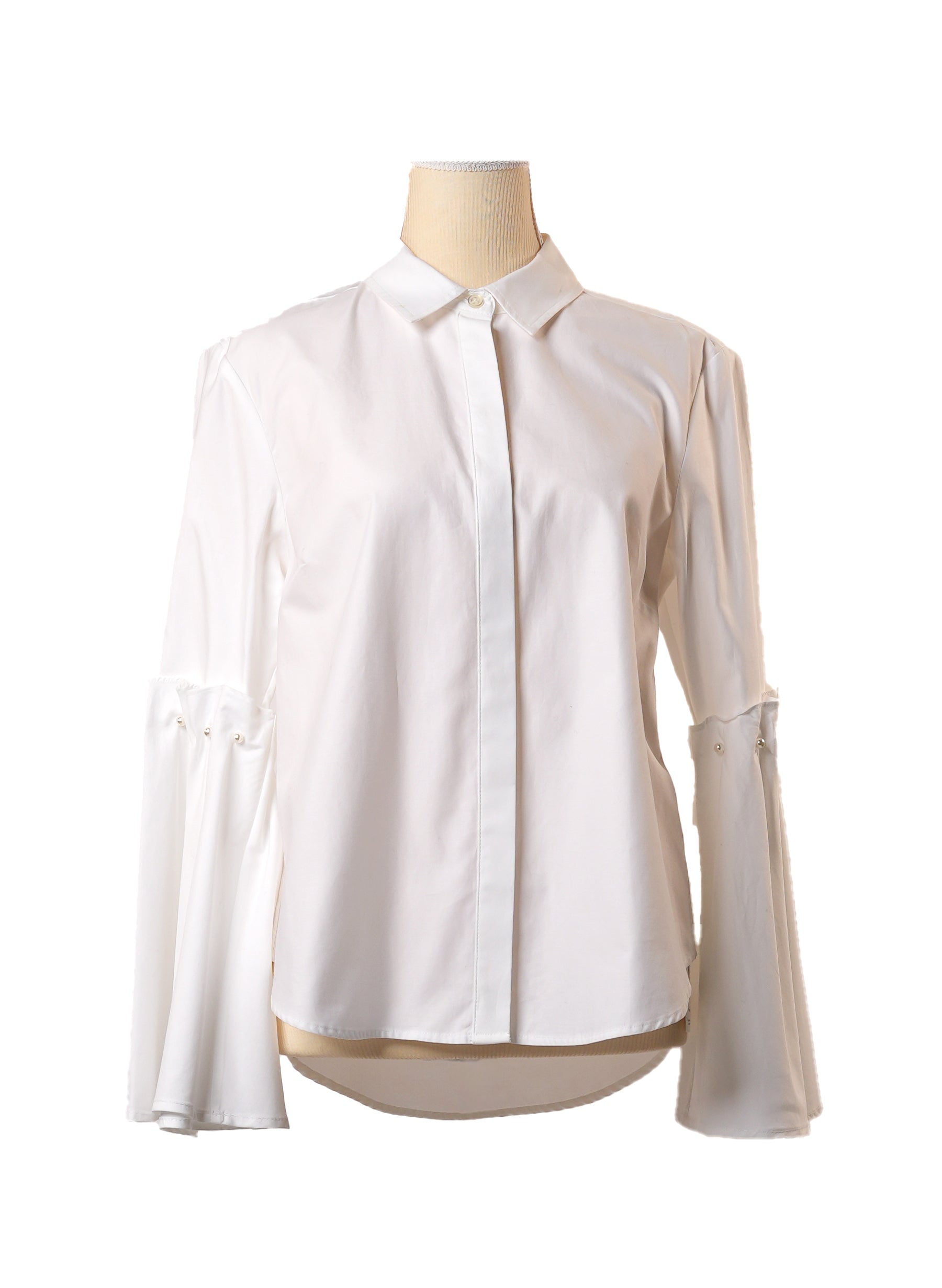 Jonathan Simkhai Jordy Pleated-Sleeve Poplin Shirt