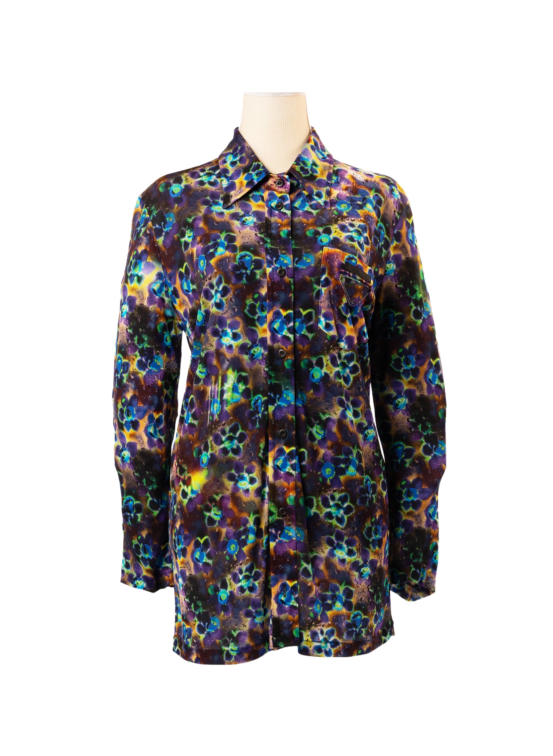 Prada 2018 Liquid Floral Daisy Blouse