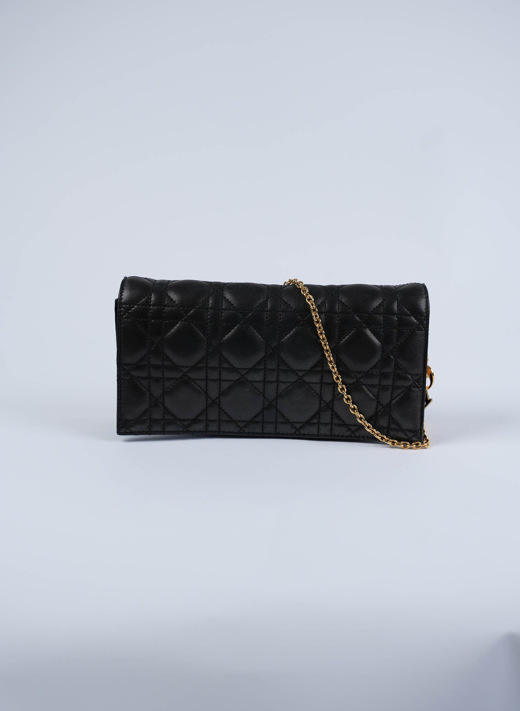 Christian Dior Cannage Lambskin Lady Dior Pouch Black