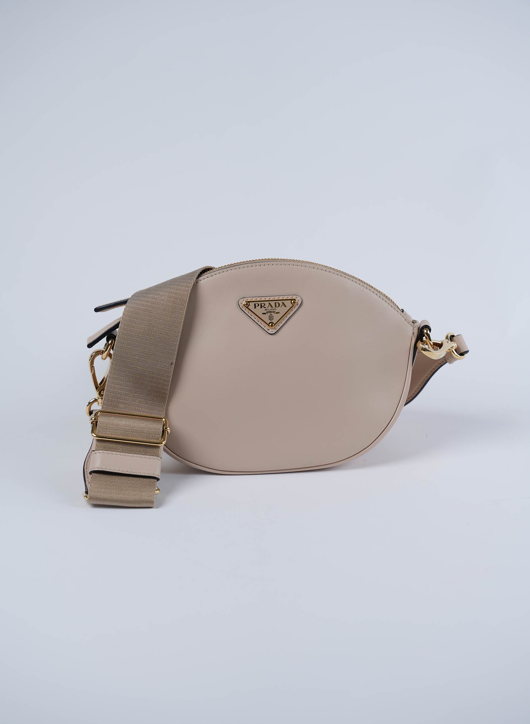 Prada Leather Mini Shoulder Bag Travertine