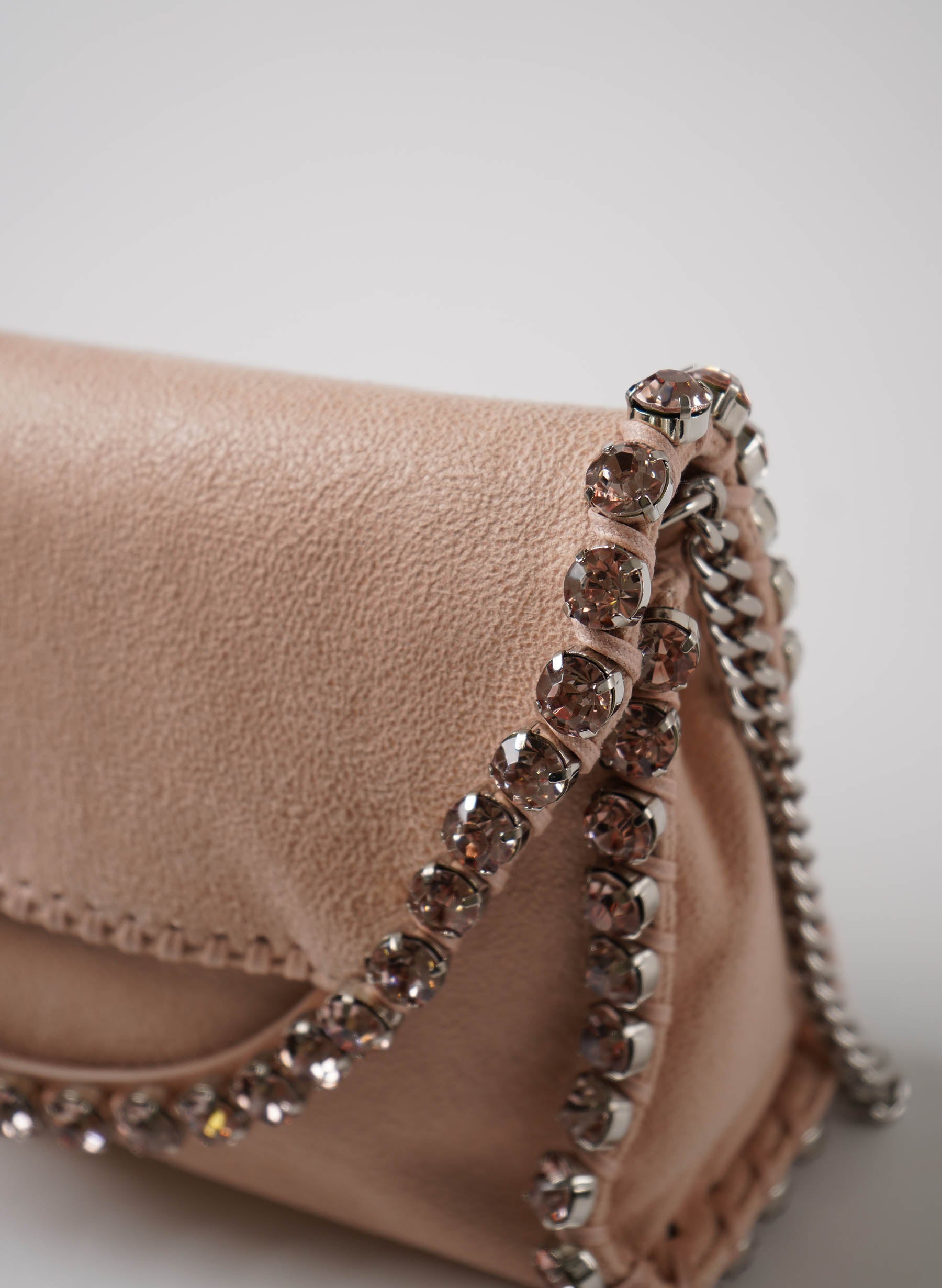 Stella McCartney The Falabella Crystal Embellished Faux Suede Shoulder Bag