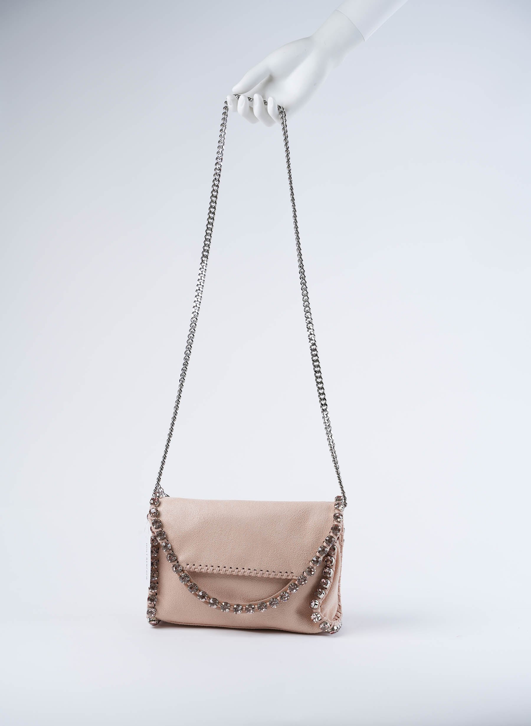 Stella McCartney The Falabella Crystal Embellished Faux Suede Shoulder Bag