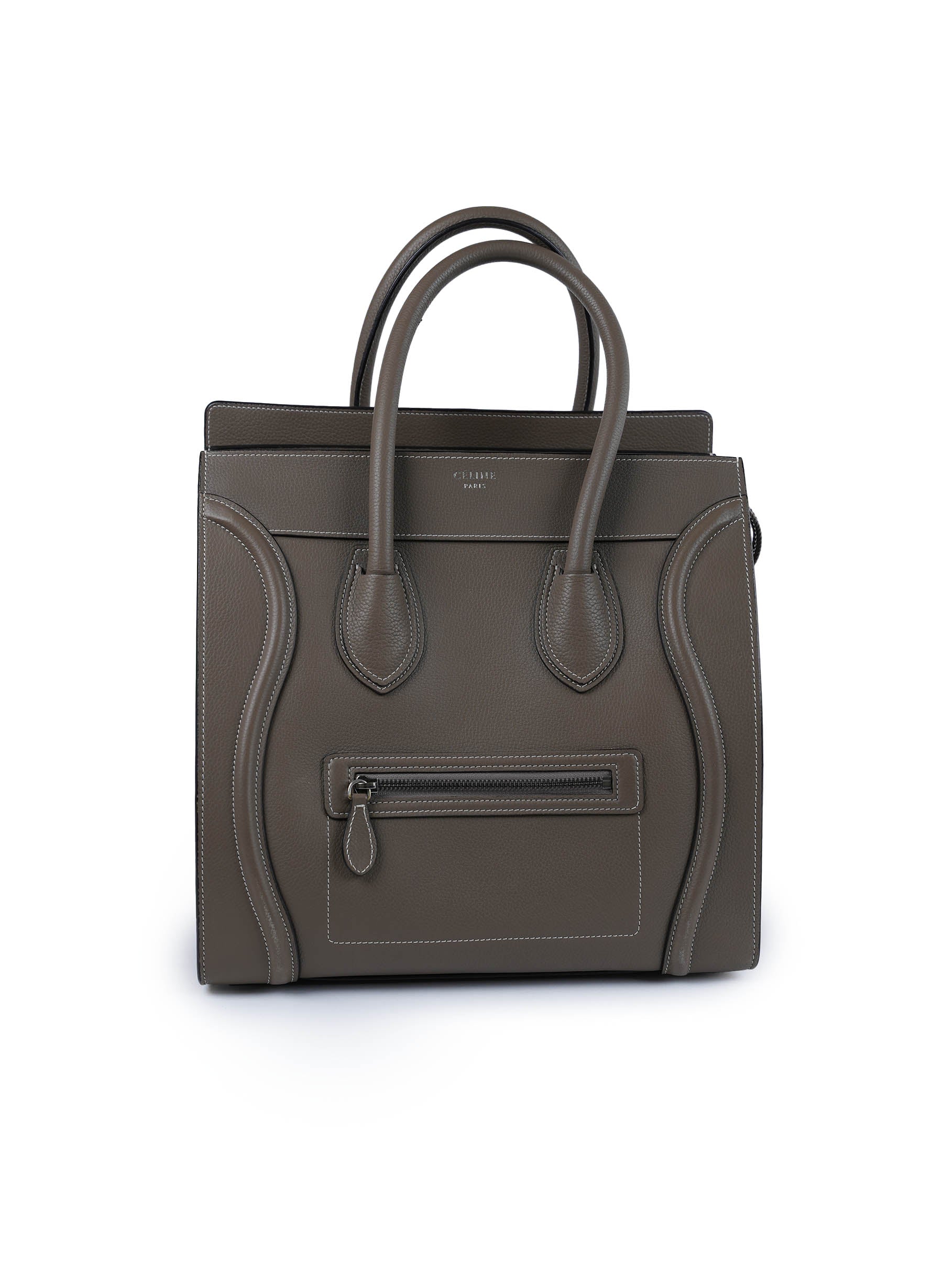 Celine Micro Luggage Handbag in Drummed Calfskin