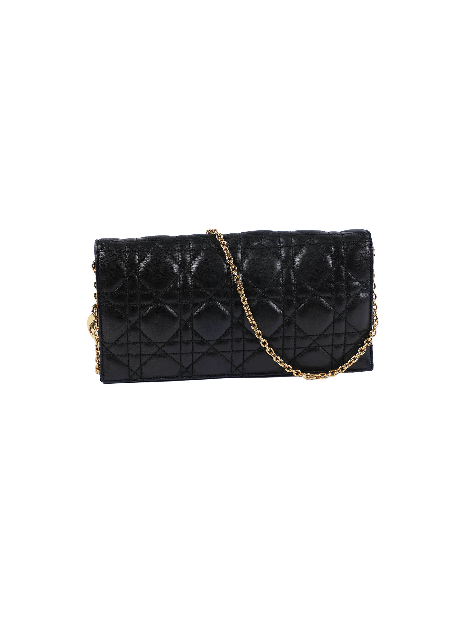 Christian Dior Cannage Lambskin Lady Dior Pouch Black