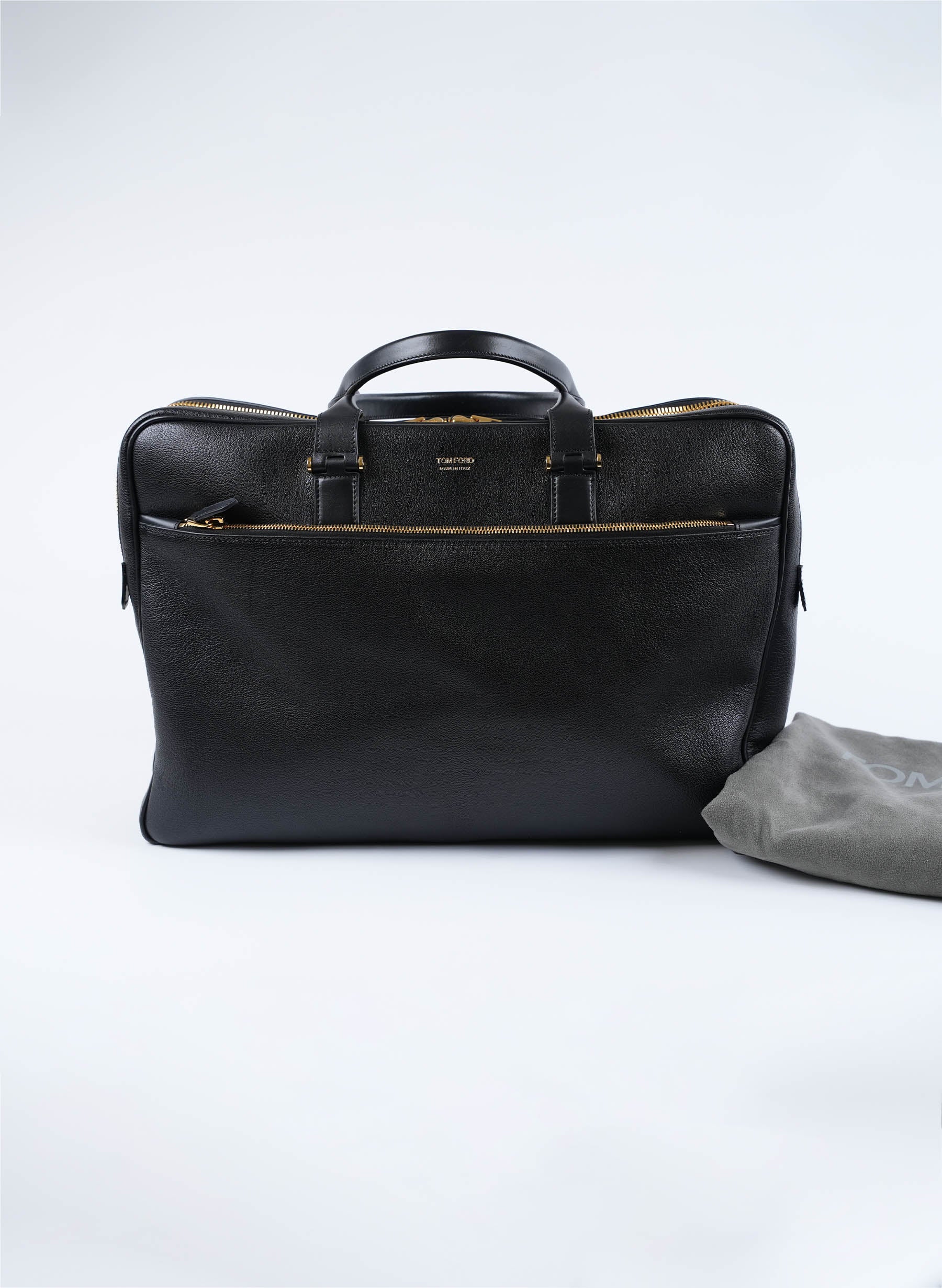 Tom Ford Grained Leather Briefcase Black