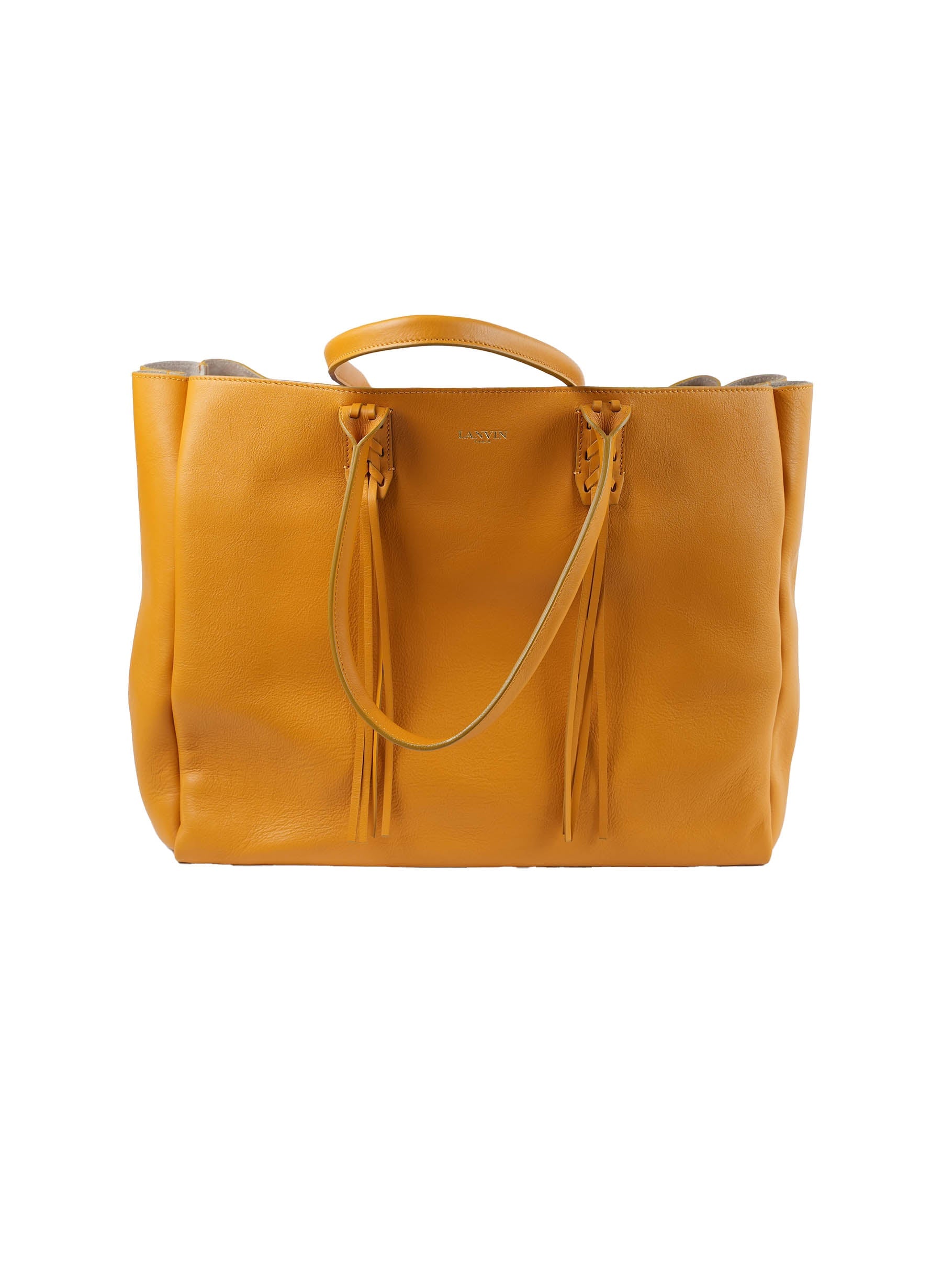 Lanvin Nela Braided Fringe Tote Yellow