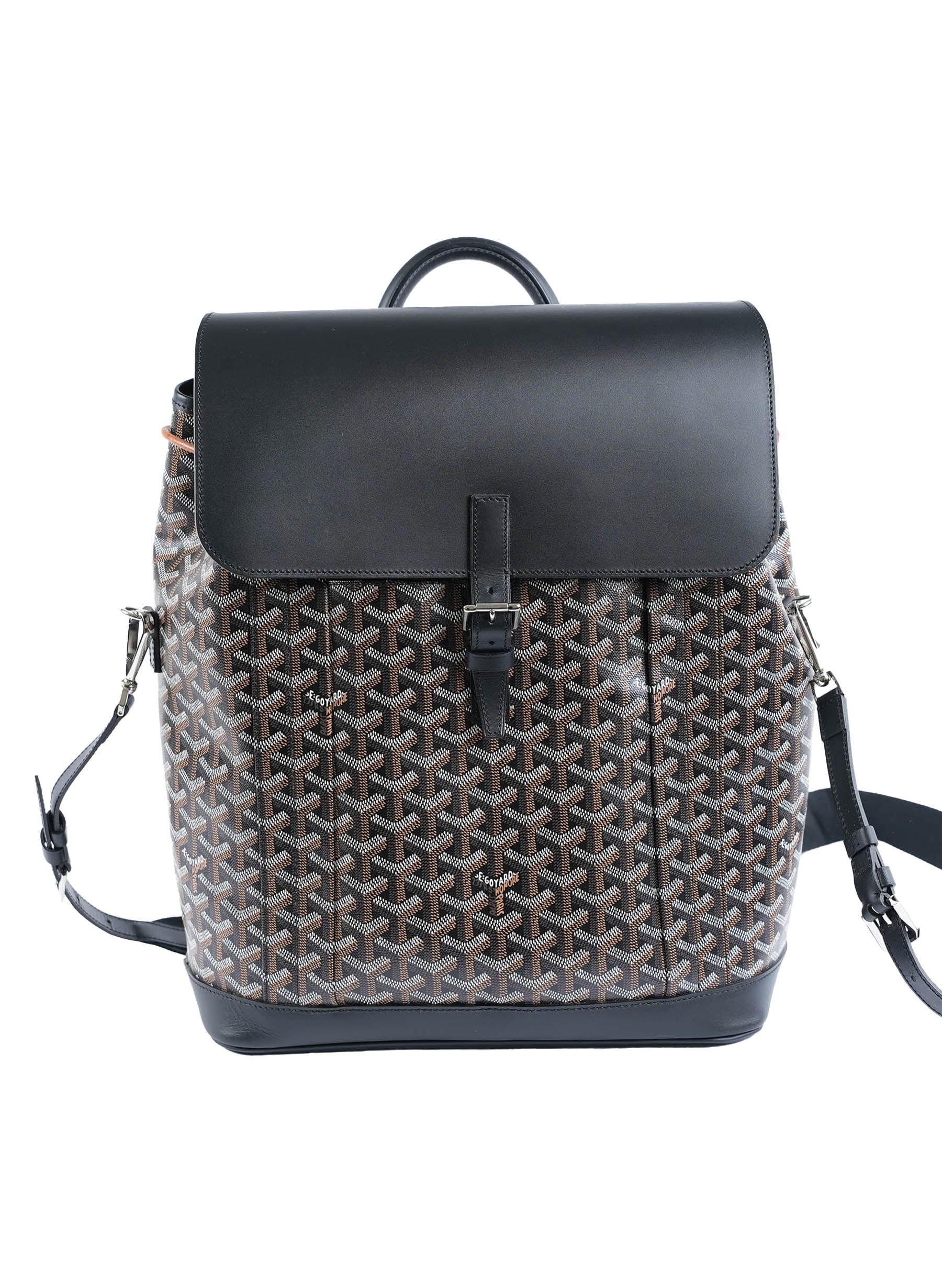 Goyard Goyardine Calfskin Alpin MM Backpack Black