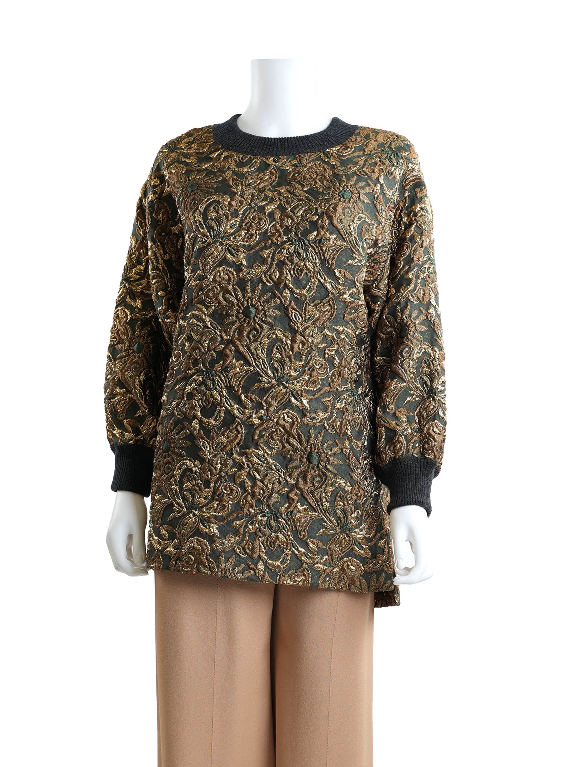 Dolce & Gabbana Green & Gold Sweater