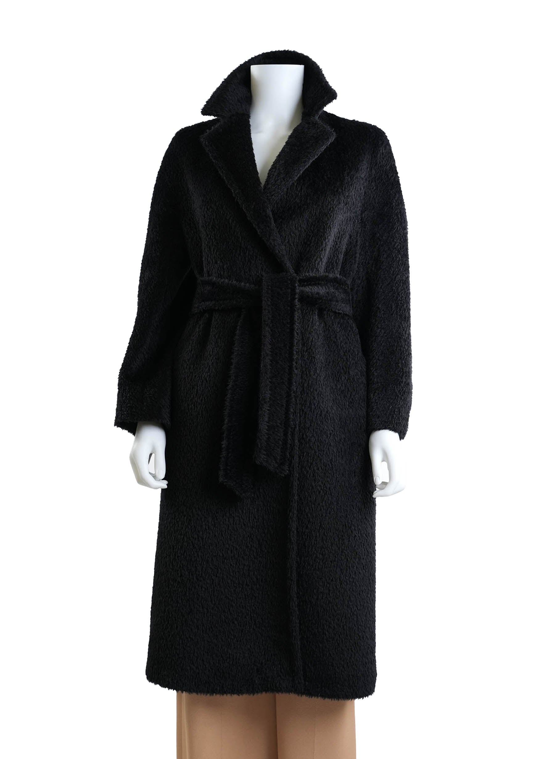 Max Mara Black Alpaca Blend Coat