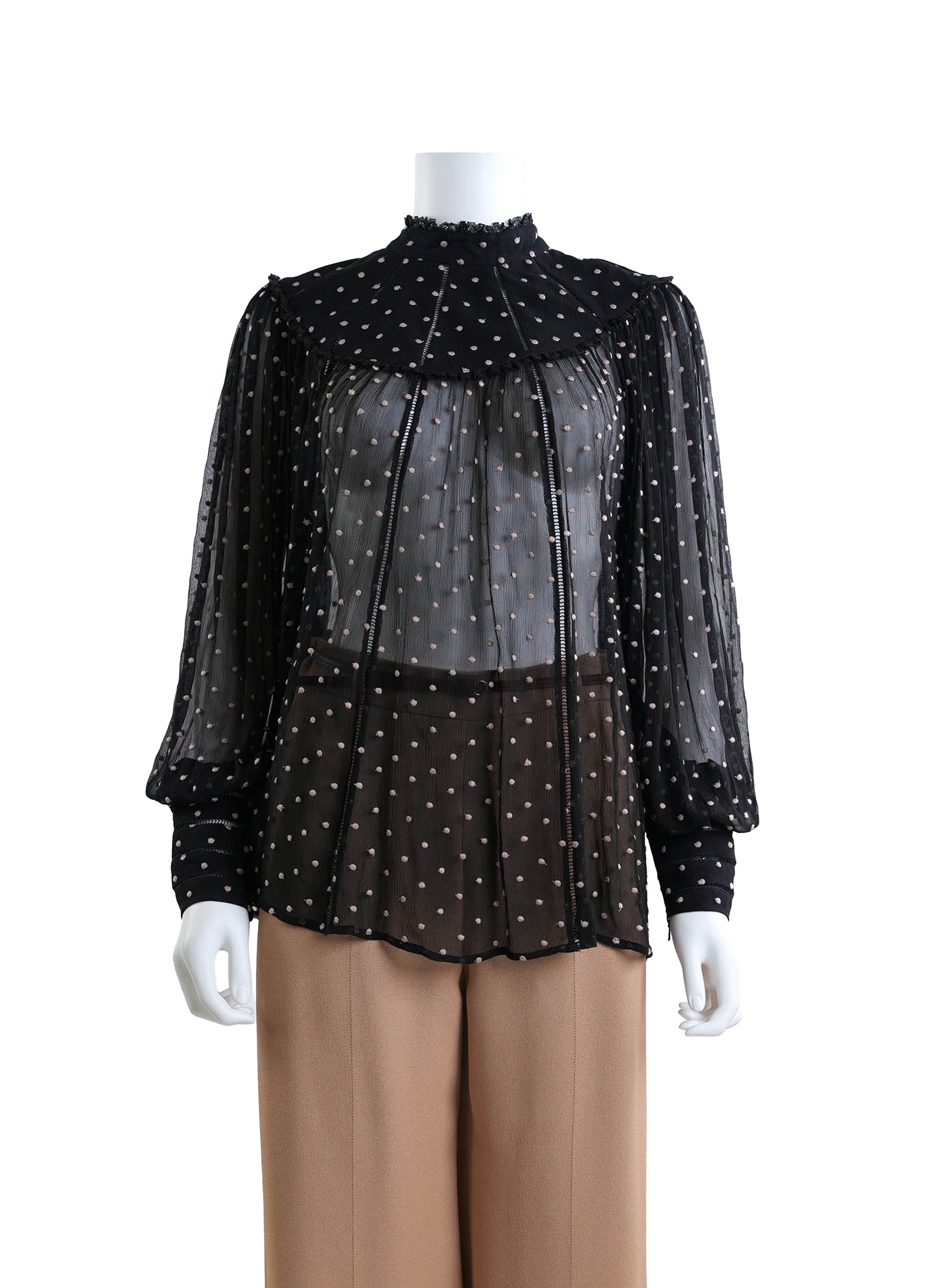 Zimmermann Silk Polka Dot Print Blouse