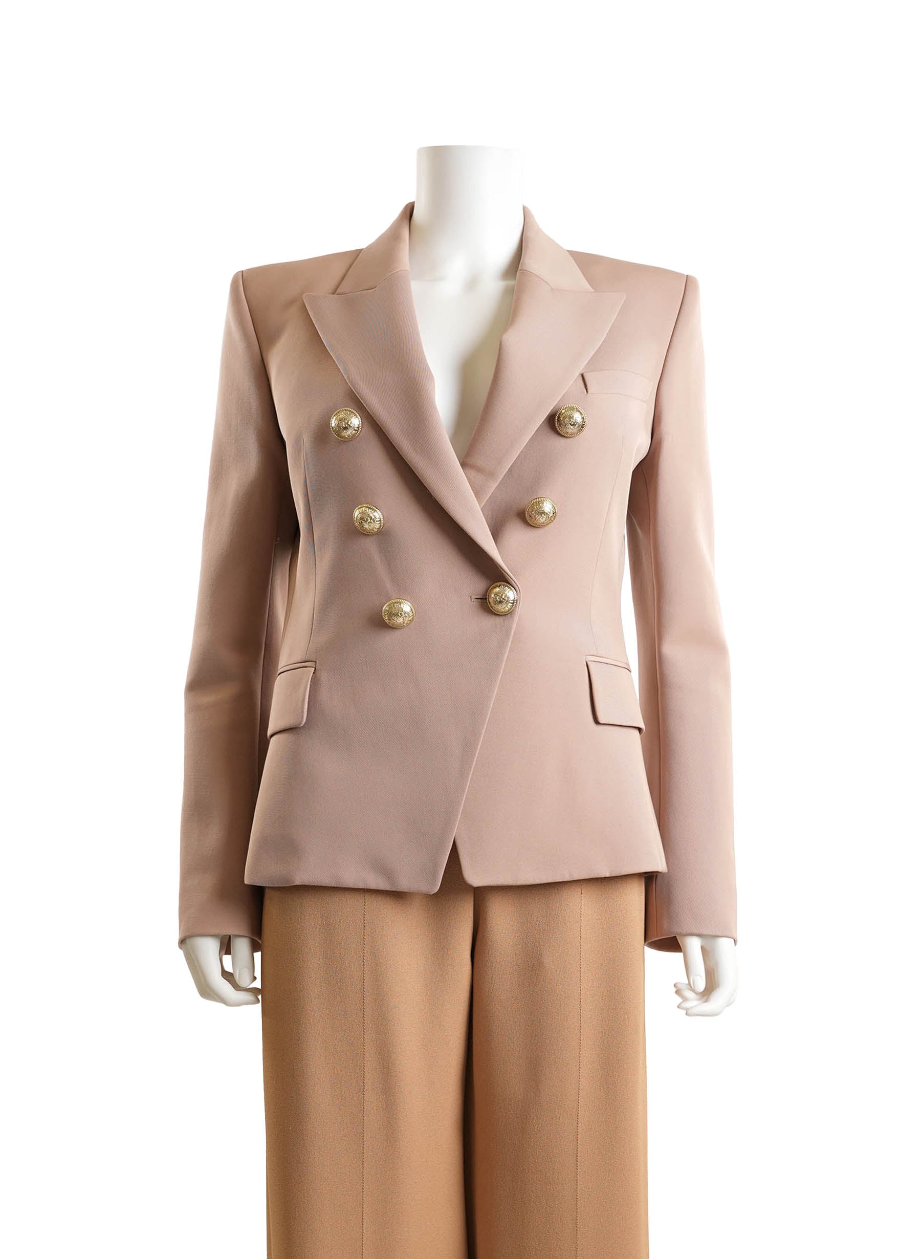 Balmain Nude Double Breasted Blazer