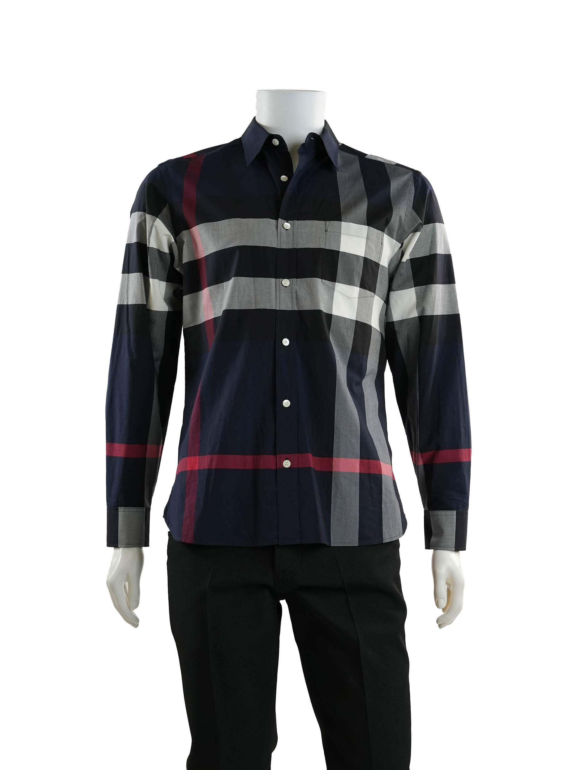 Burberry Check Stretch Cotton Poplin Shirt