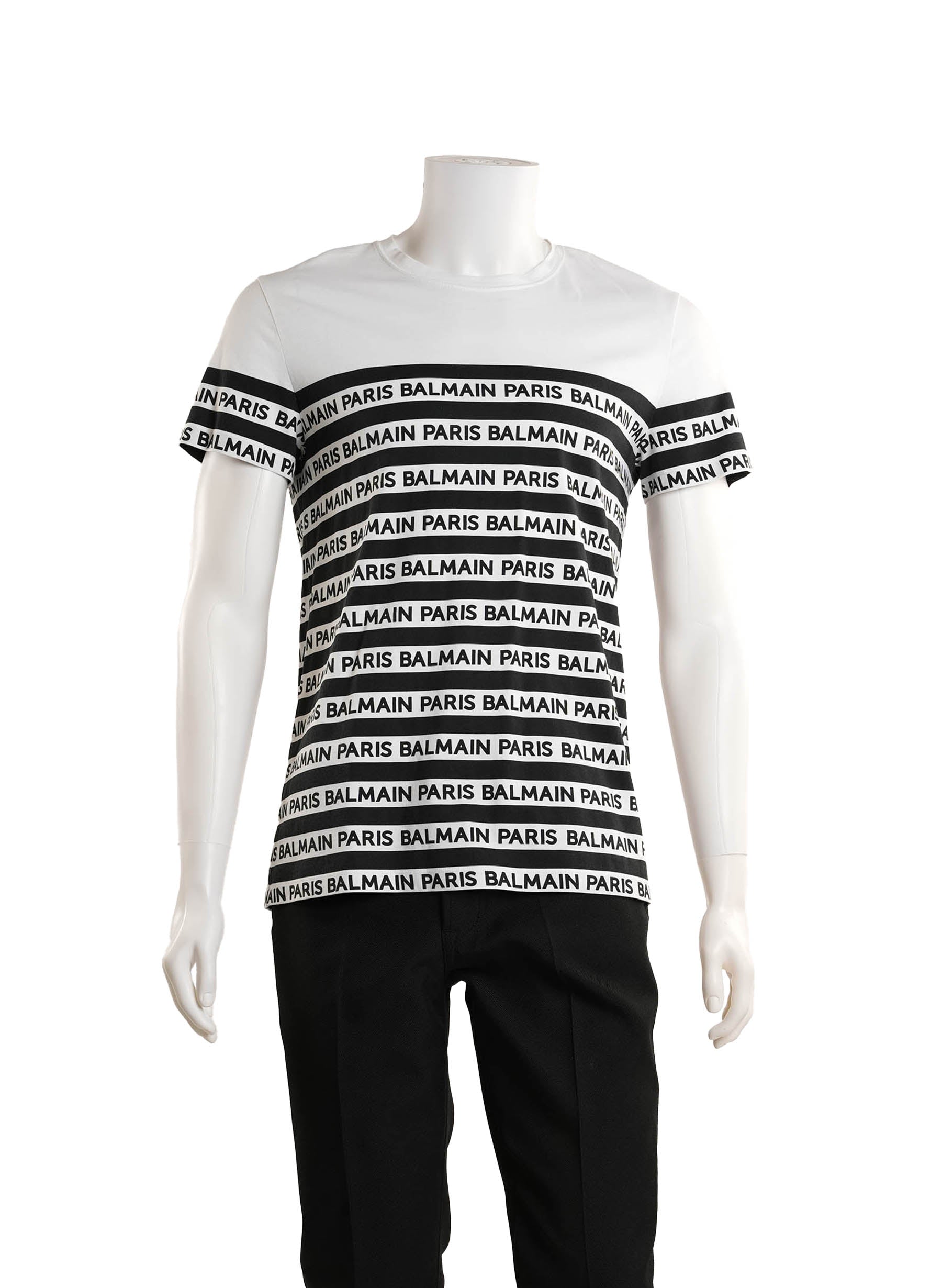 Balmain Logo Striped T-Shirt