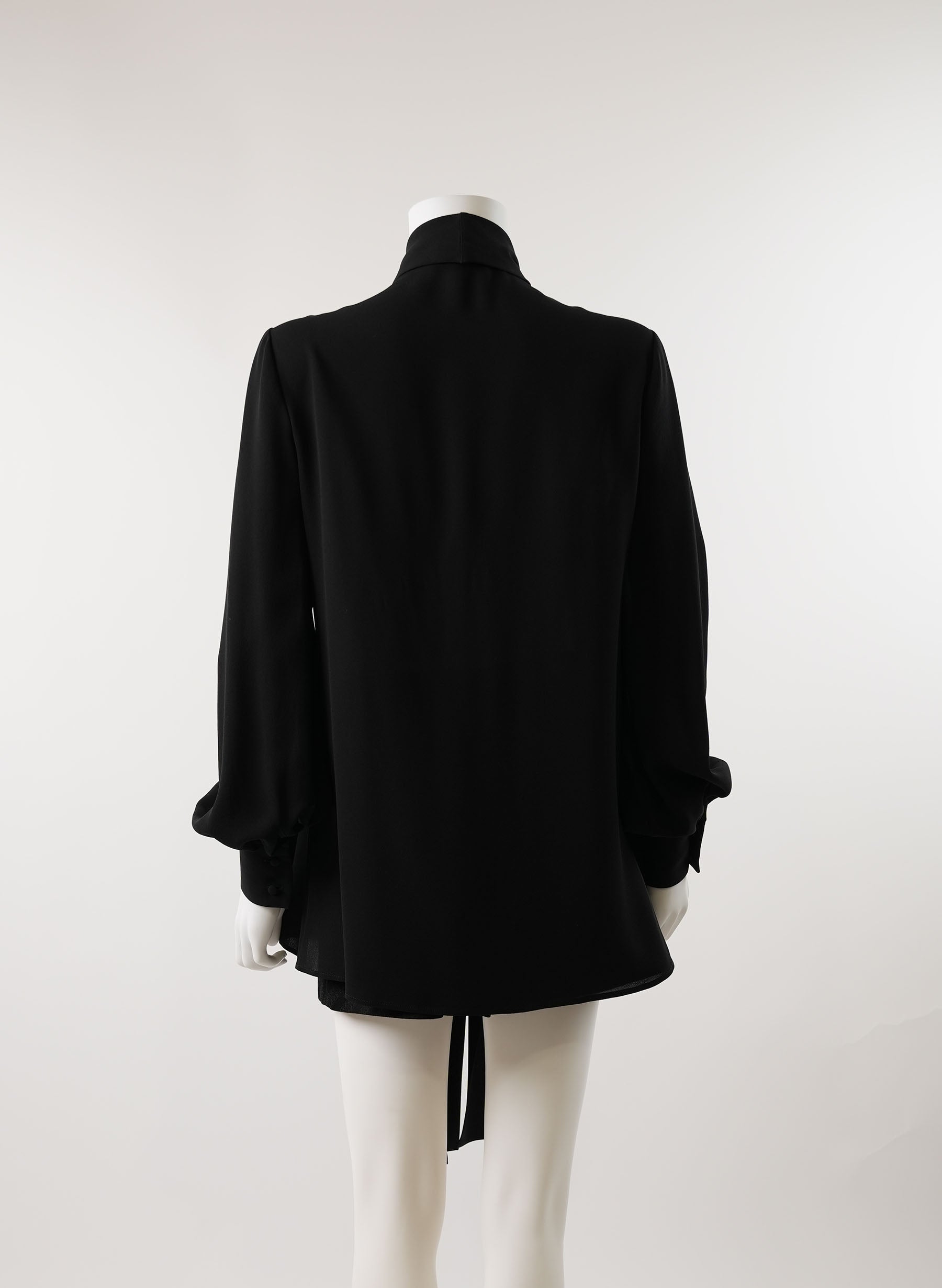 Alexander McQueen Silk Long Sleeve Ruffle Blouse