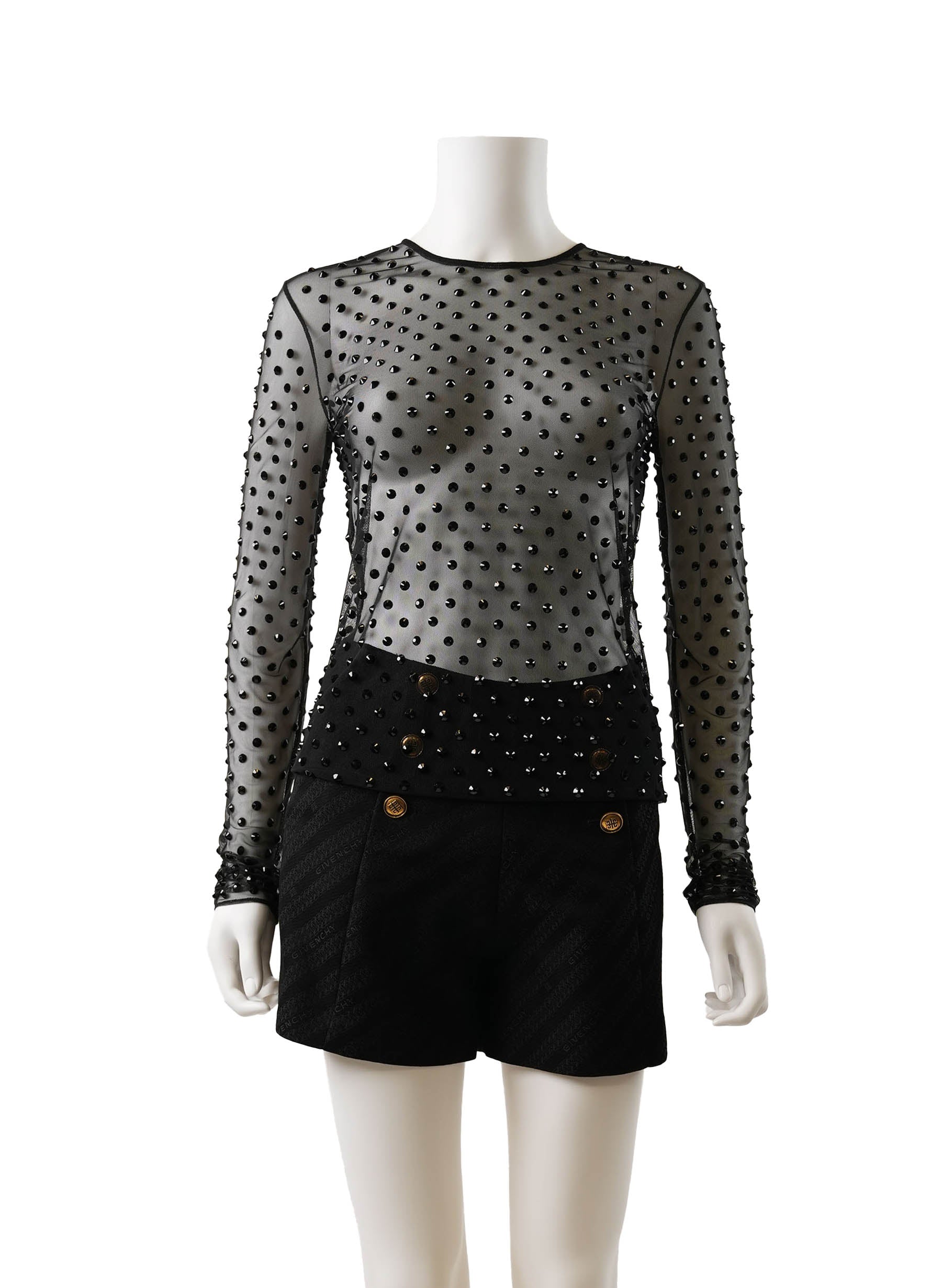 Balmain Embellished Long Sleeve Top