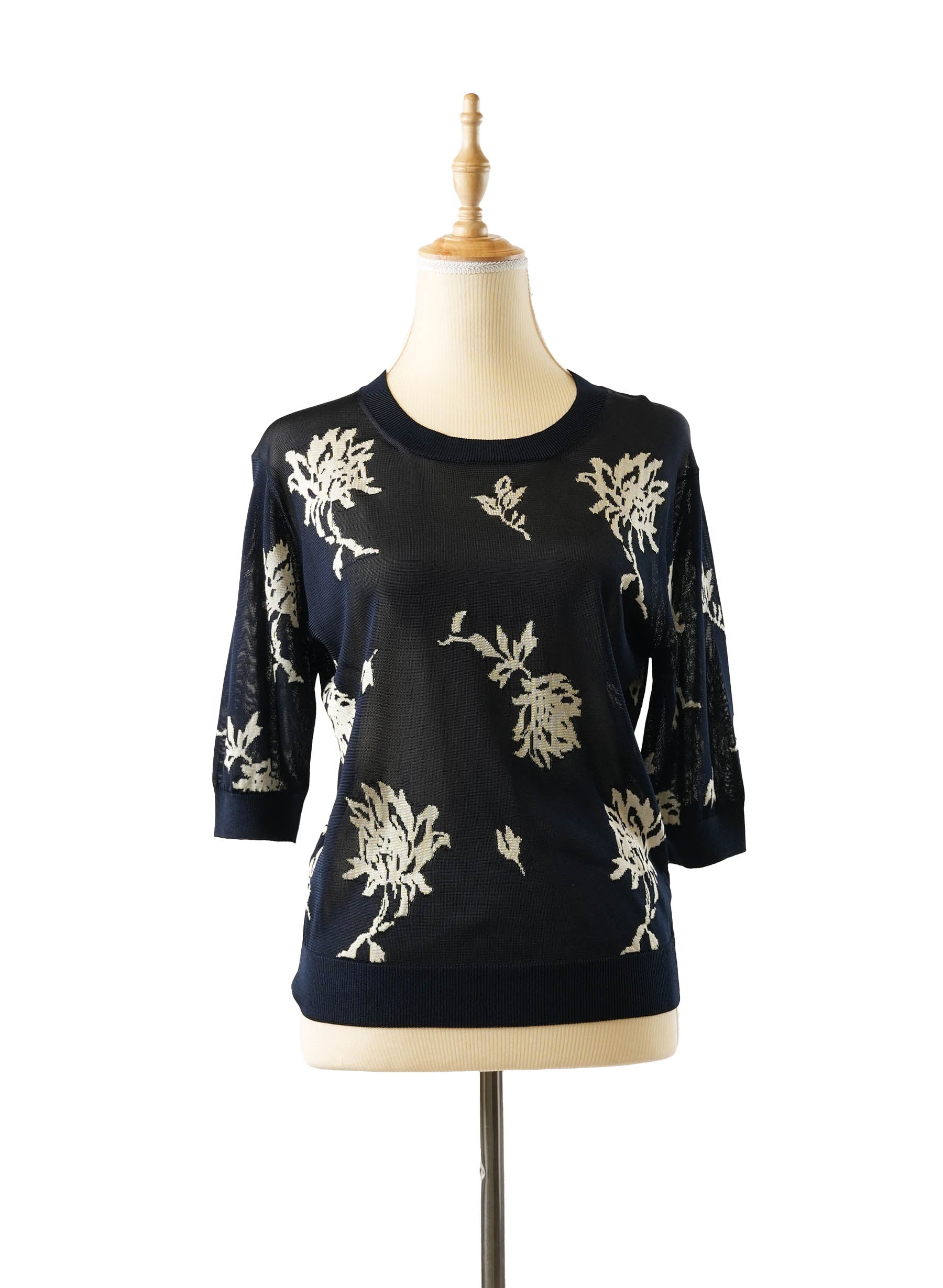 Chloe Floral Jacquard Knit Top