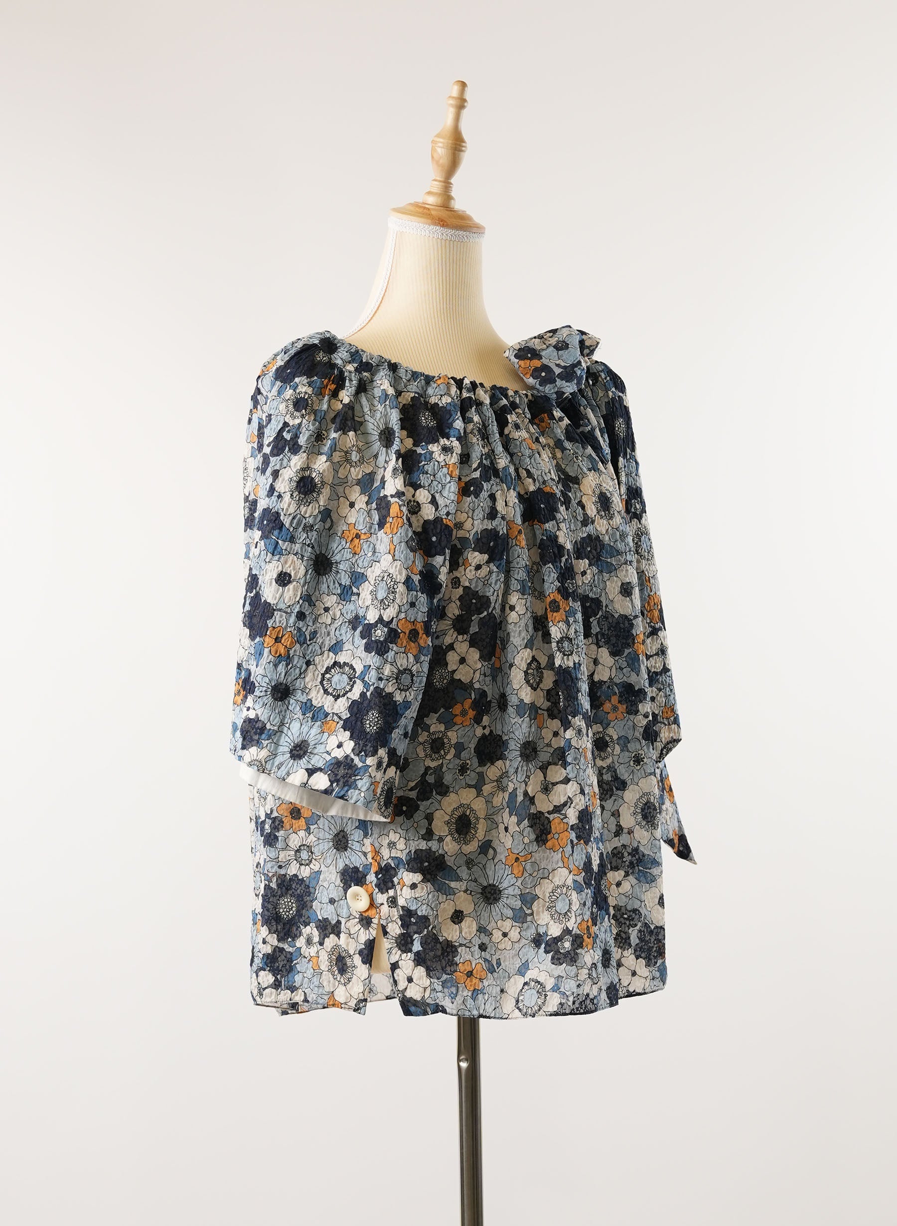 Chloe Floral Print Scoop Neck Blouse